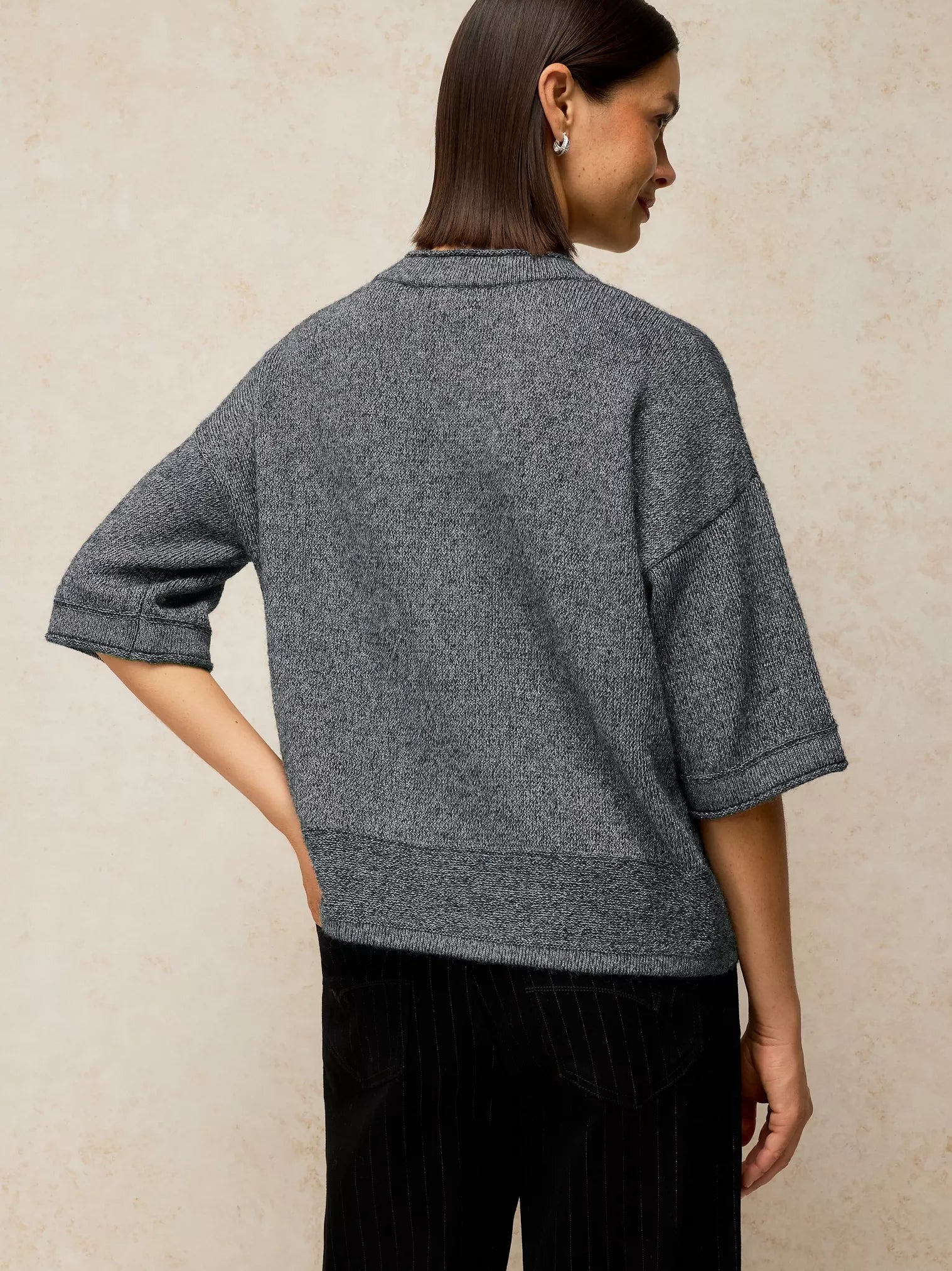 White Stuff Kate Sparkle Tee Dark Grey