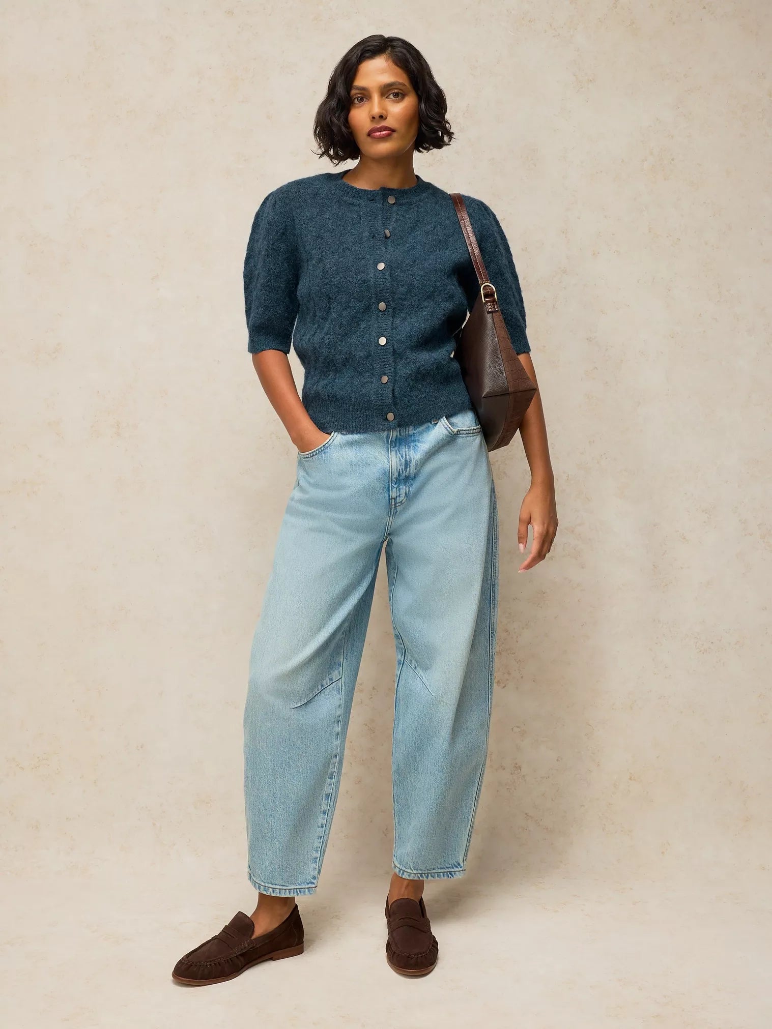 White Stuff Claudia Fluffy Cardi Indigo Blue
