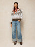 White Stuff Blurred Fairsile Jumper Natural Multi