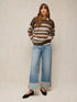 White Stuff Blurred Stripe Jumper Brown Multi