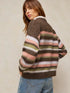 White Stuff Blurred Stripe Jumper Brown Multi