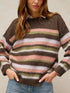 White Stuff Blurred Stripe Jumper Brown Multi