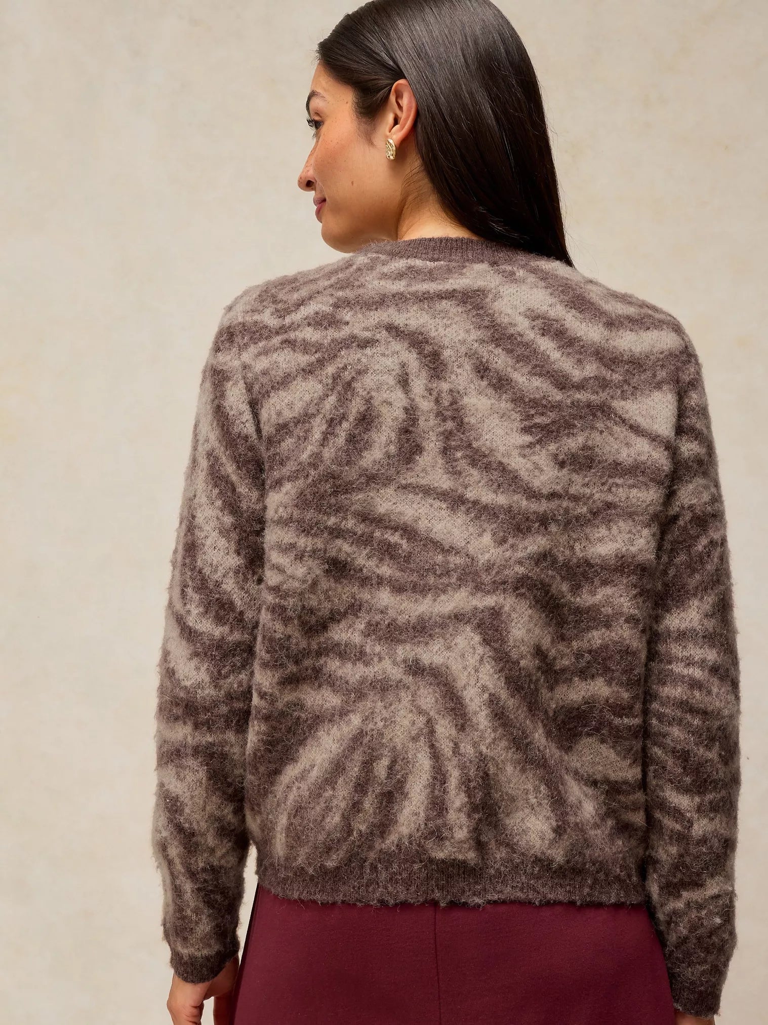 White Stuff Fluffy Animal Jumper Natural Multi