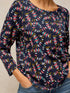 White Stuff Weaver Notch Ls Tee Navy Print