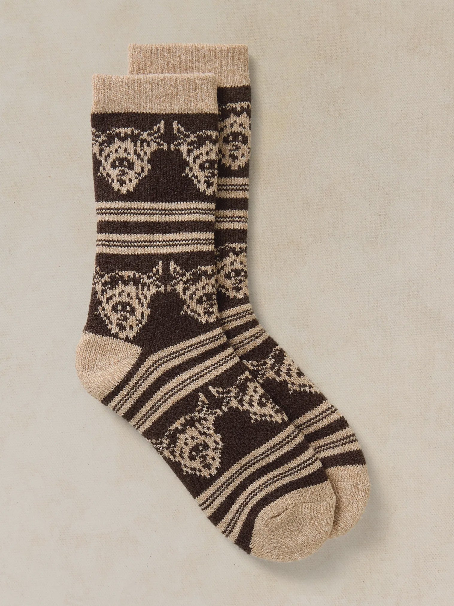 White Stuff Cow Cabin Sock Brown Multi