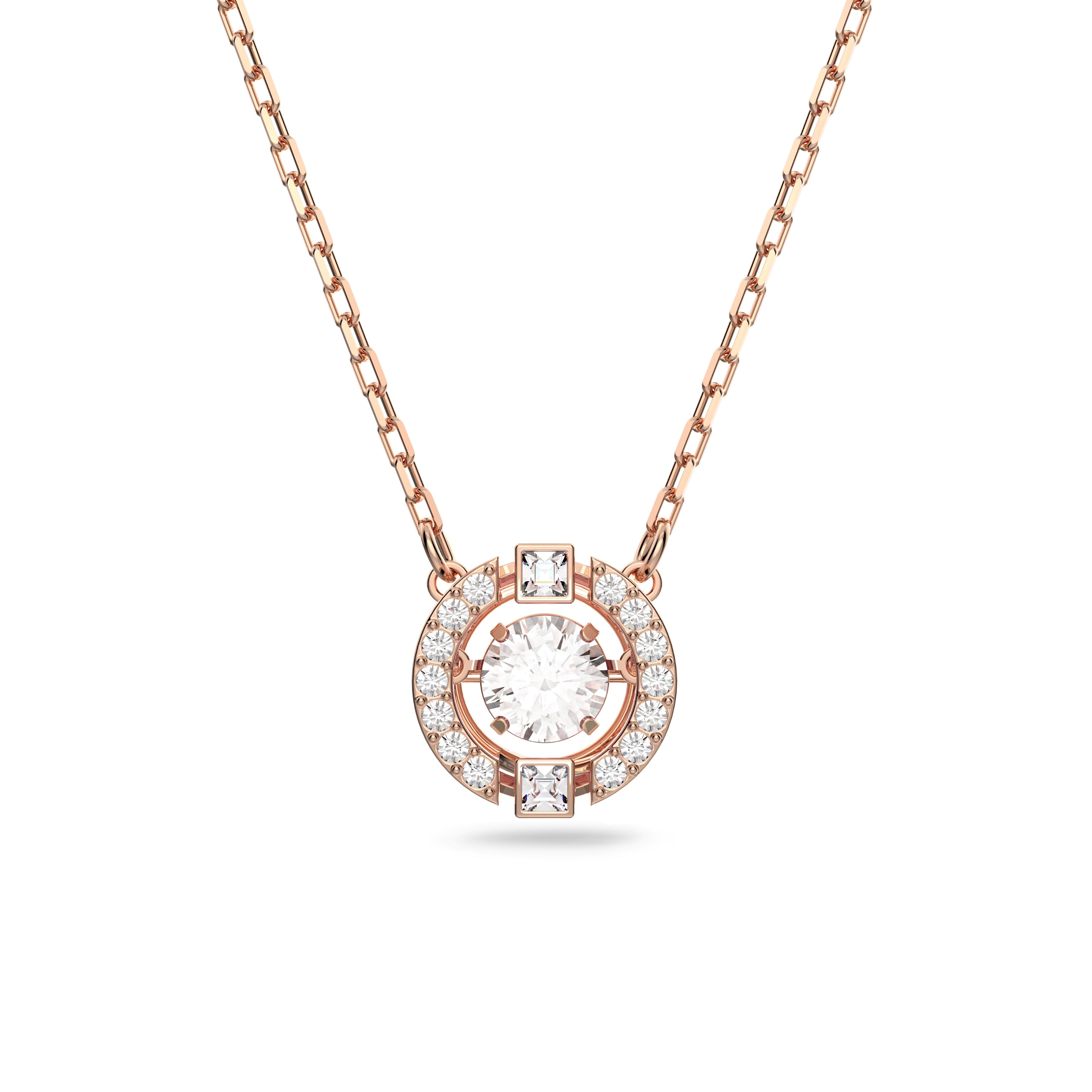 Swarovski Sparkling Dance White Rose Tone Necklace