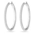 Swarovski Stone Rhodium Hoop Earrings