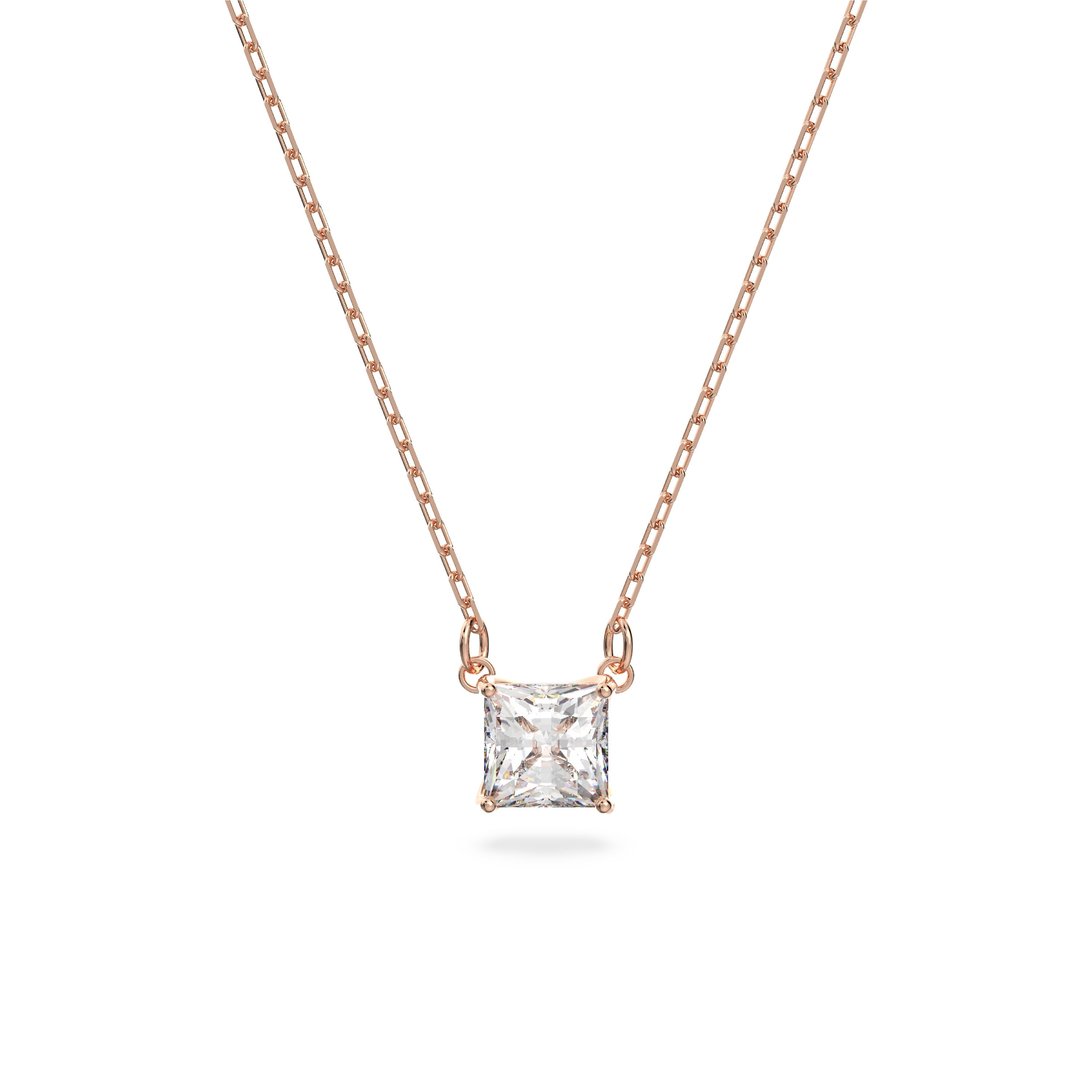 Swarovski Attract Square Rose Tone Necklace