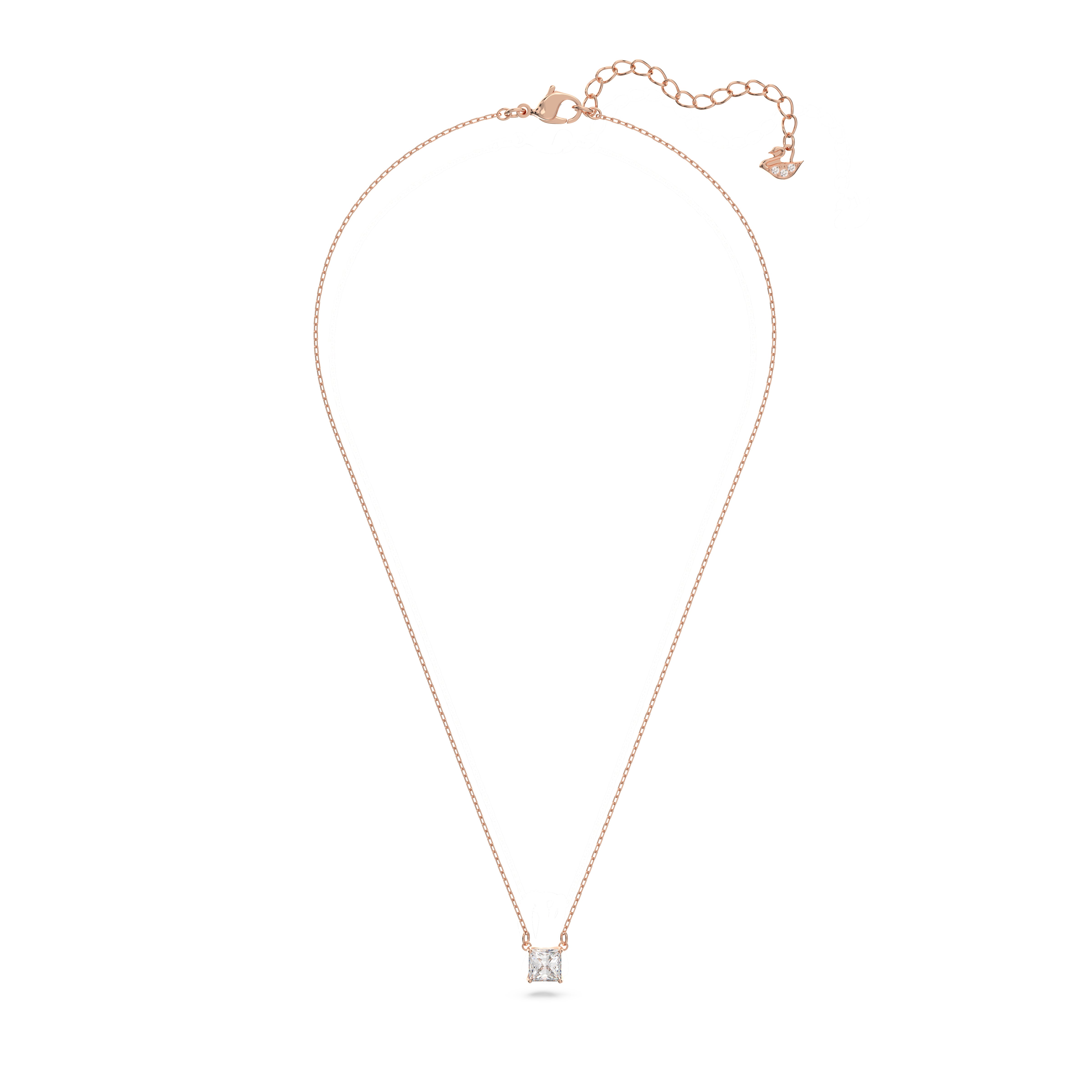 Swarovski Attract Square Rose Tone Necklace