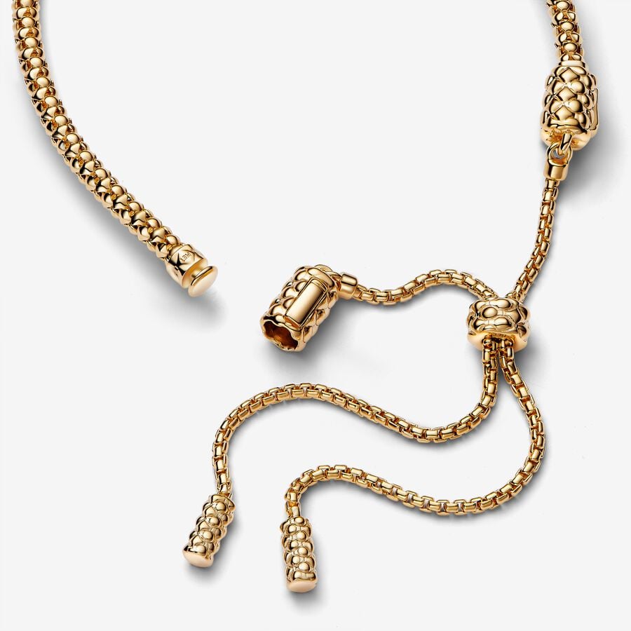 Pandora Gold Plated Studded Chain Slider Bracelet