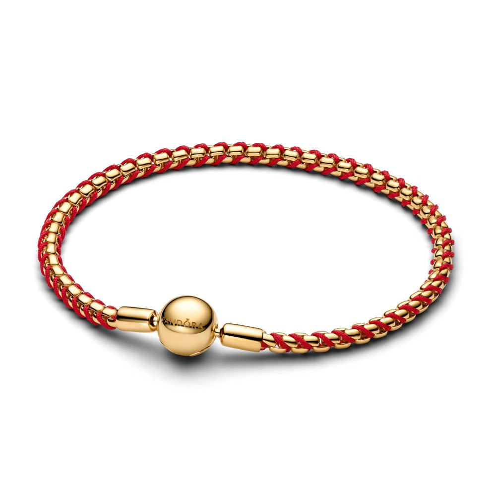 Pandora Red Cord Snake Chain Bracelet