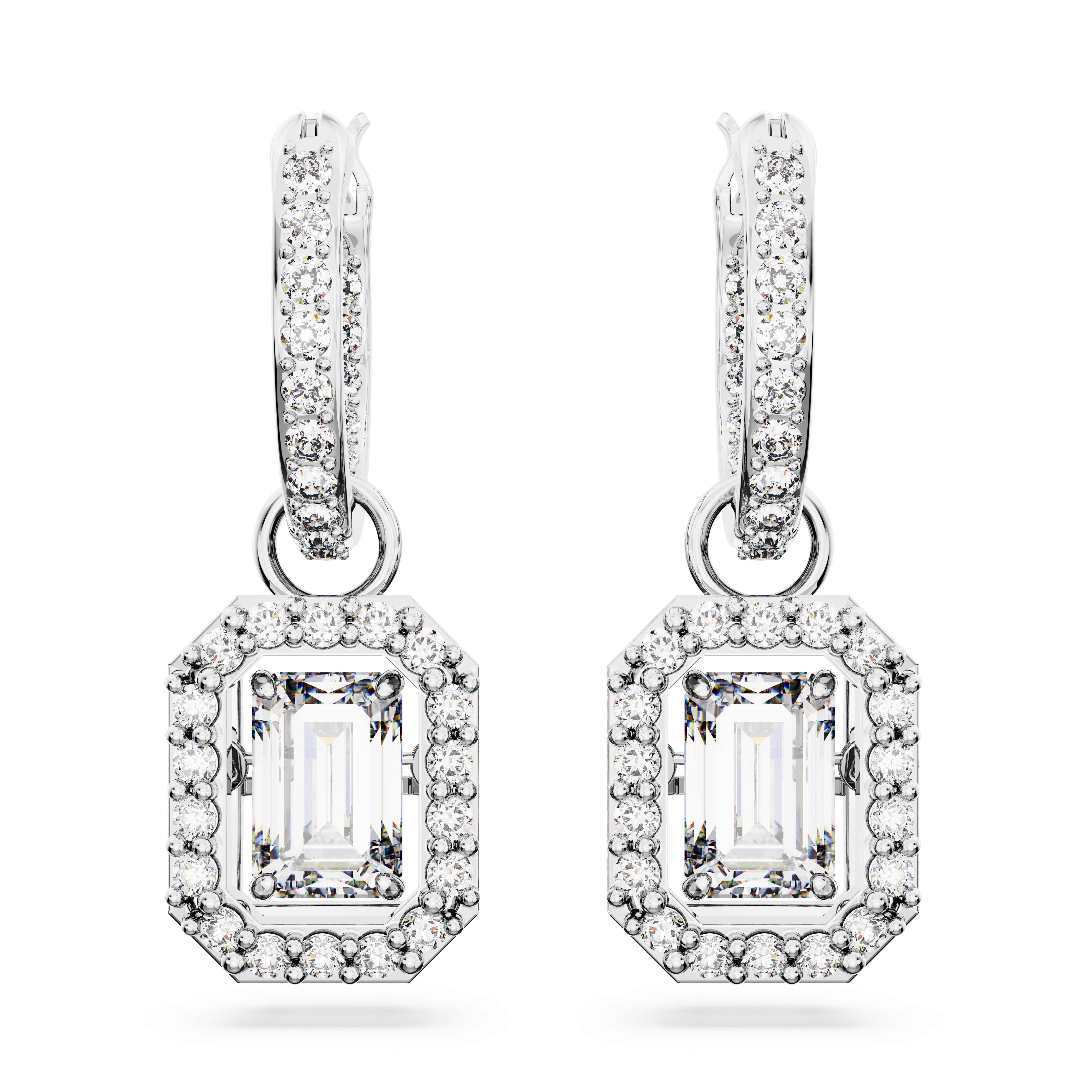 Swarovski Millenia Octagon Rhodium Drop Earrings