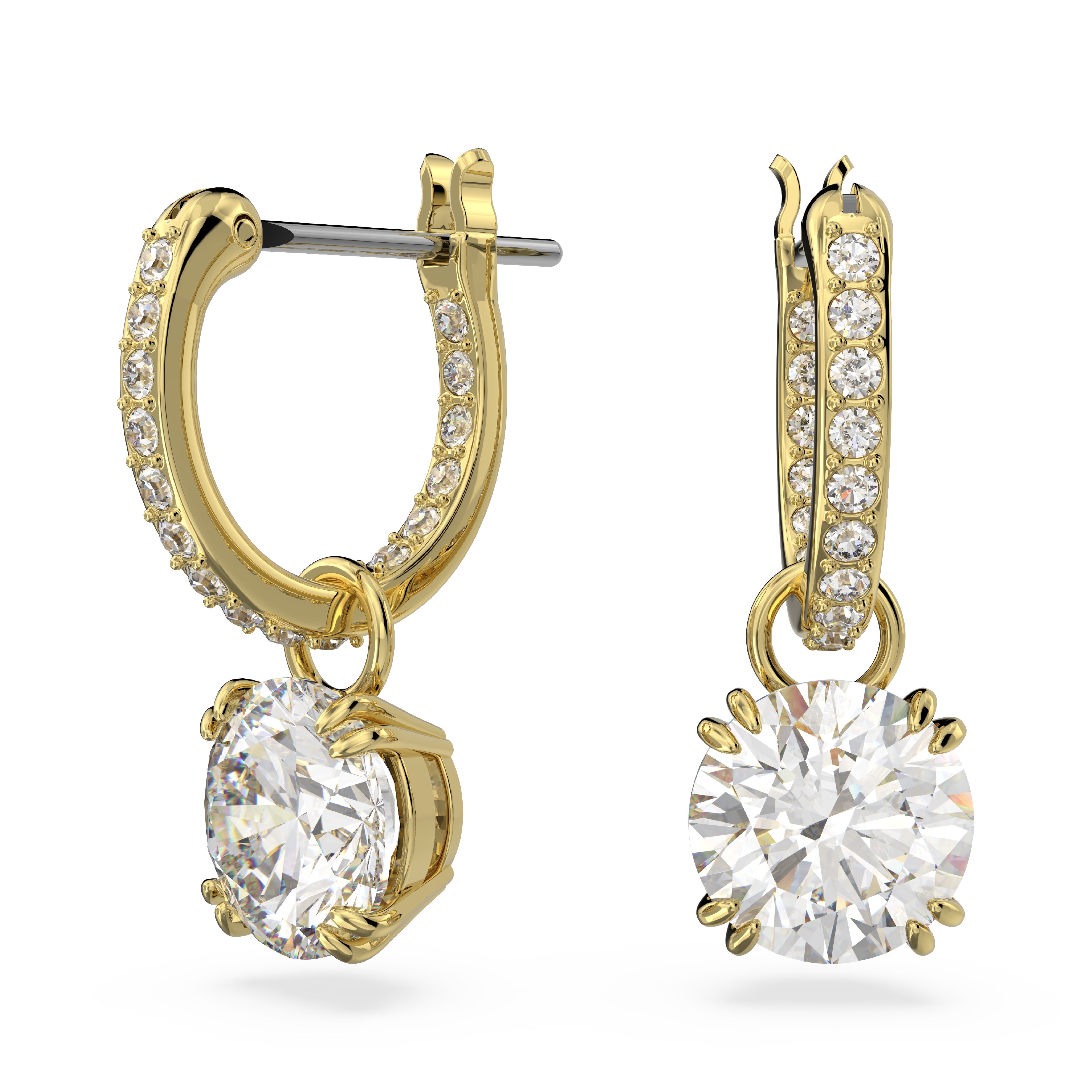 Swarovski Constella Gold Tone Drop Earrings