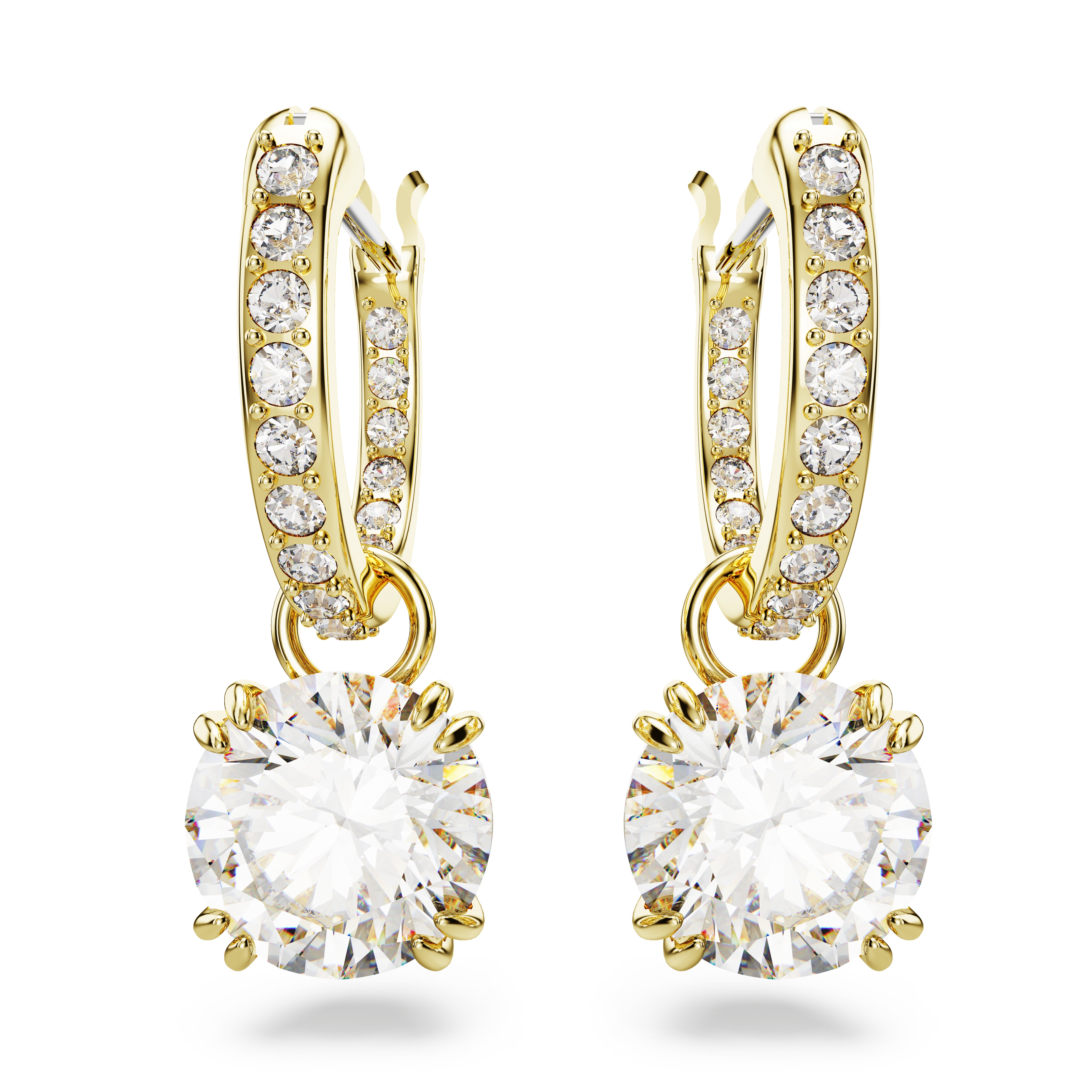 Swarovski Constella Gold Tone Drop Earrings