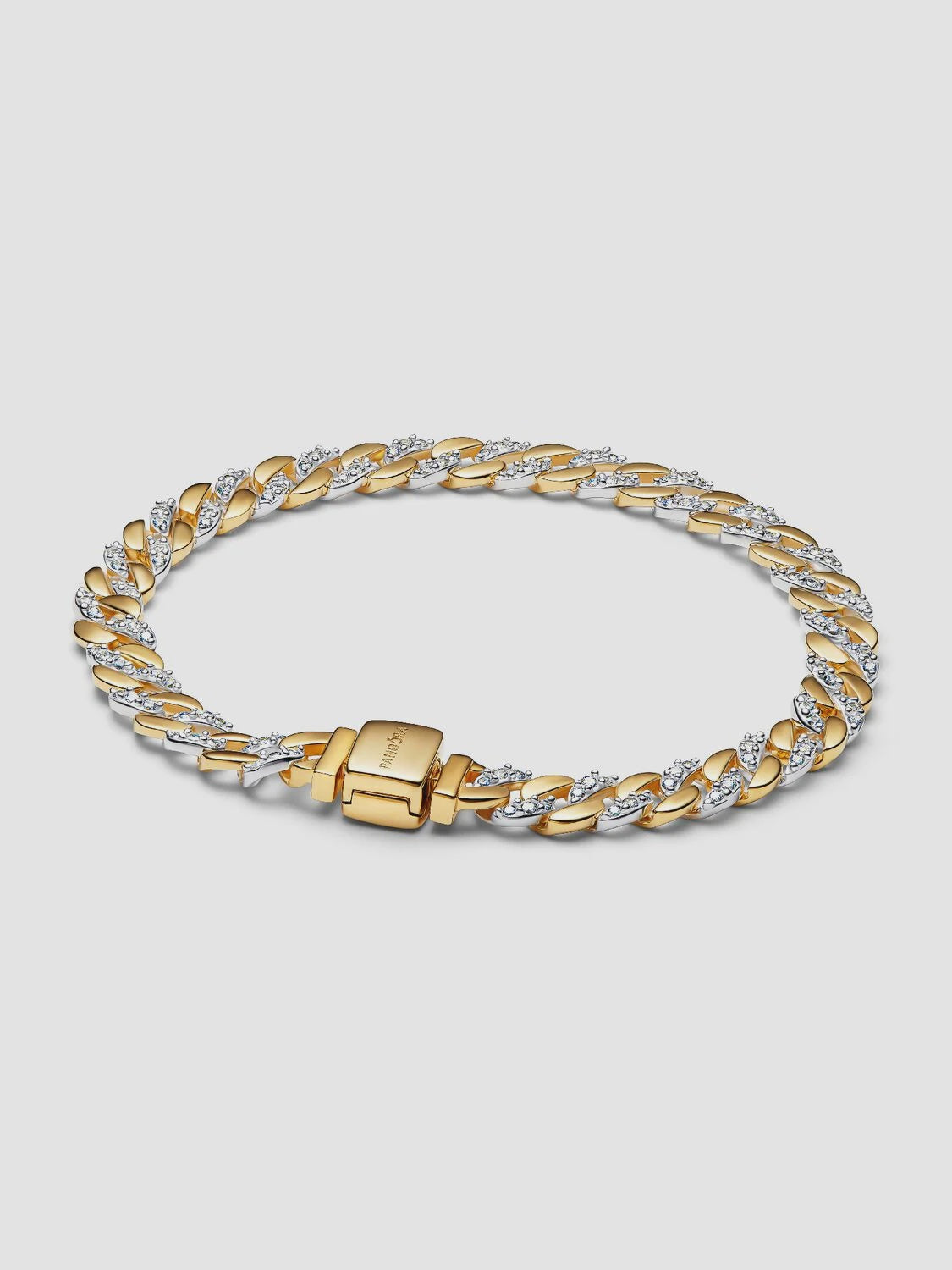 Pandora Two-tone Pavé Cuban Chain Bracelet