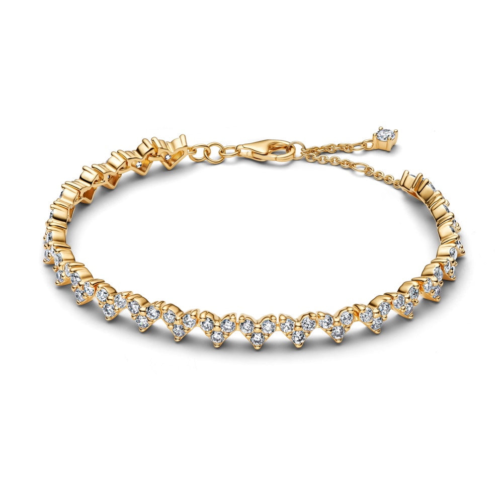 Pandora Triple Stone Heart Bracelet.