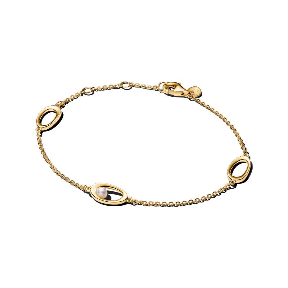 Pandora Organically Shaped Oval & Treated Freshwater Cultured Pearl Bracelet