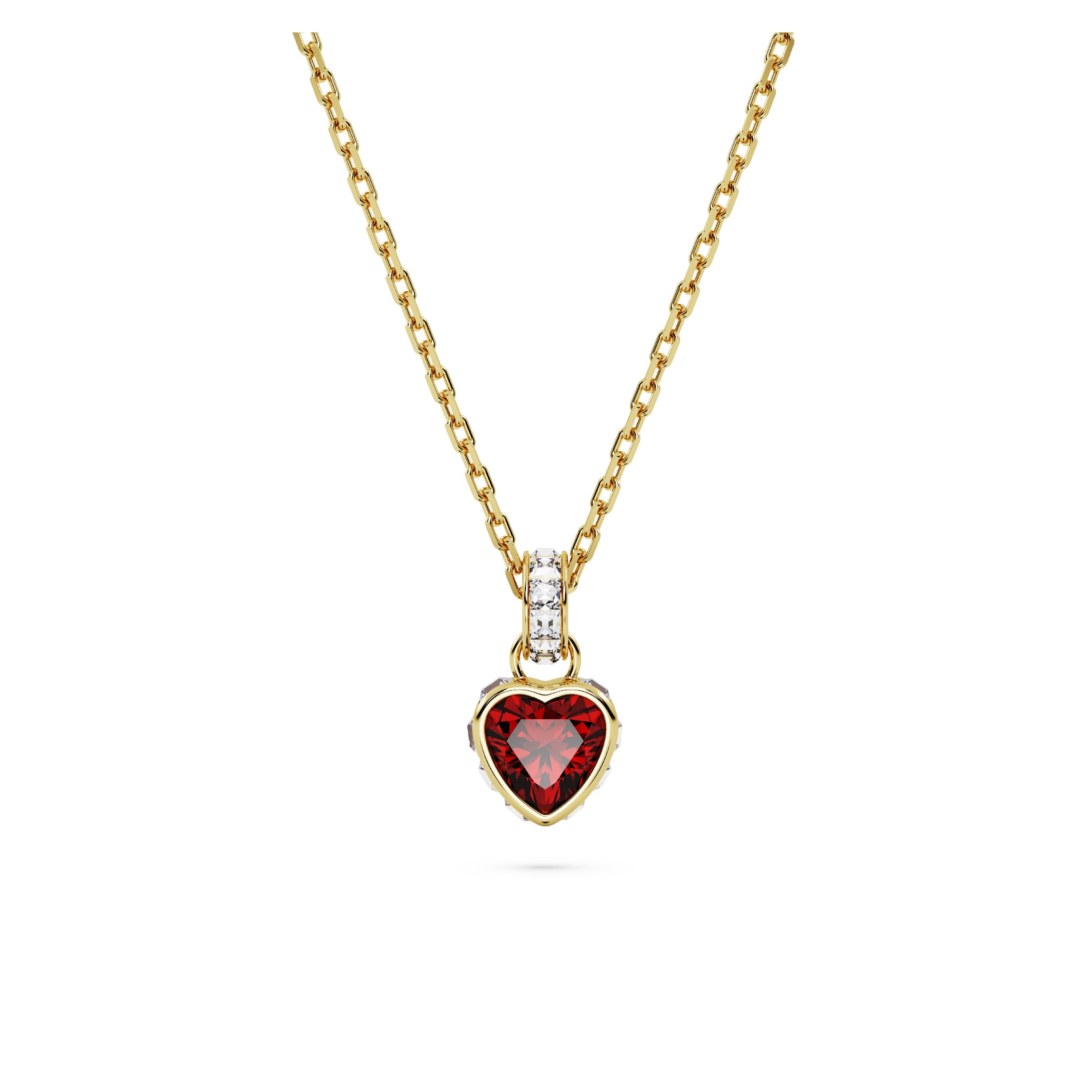 Swarovski Stilla Gold Tone Red Heart Necklace