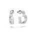 Swarovski Matrix Rhodium White Heart Hoop Earrings