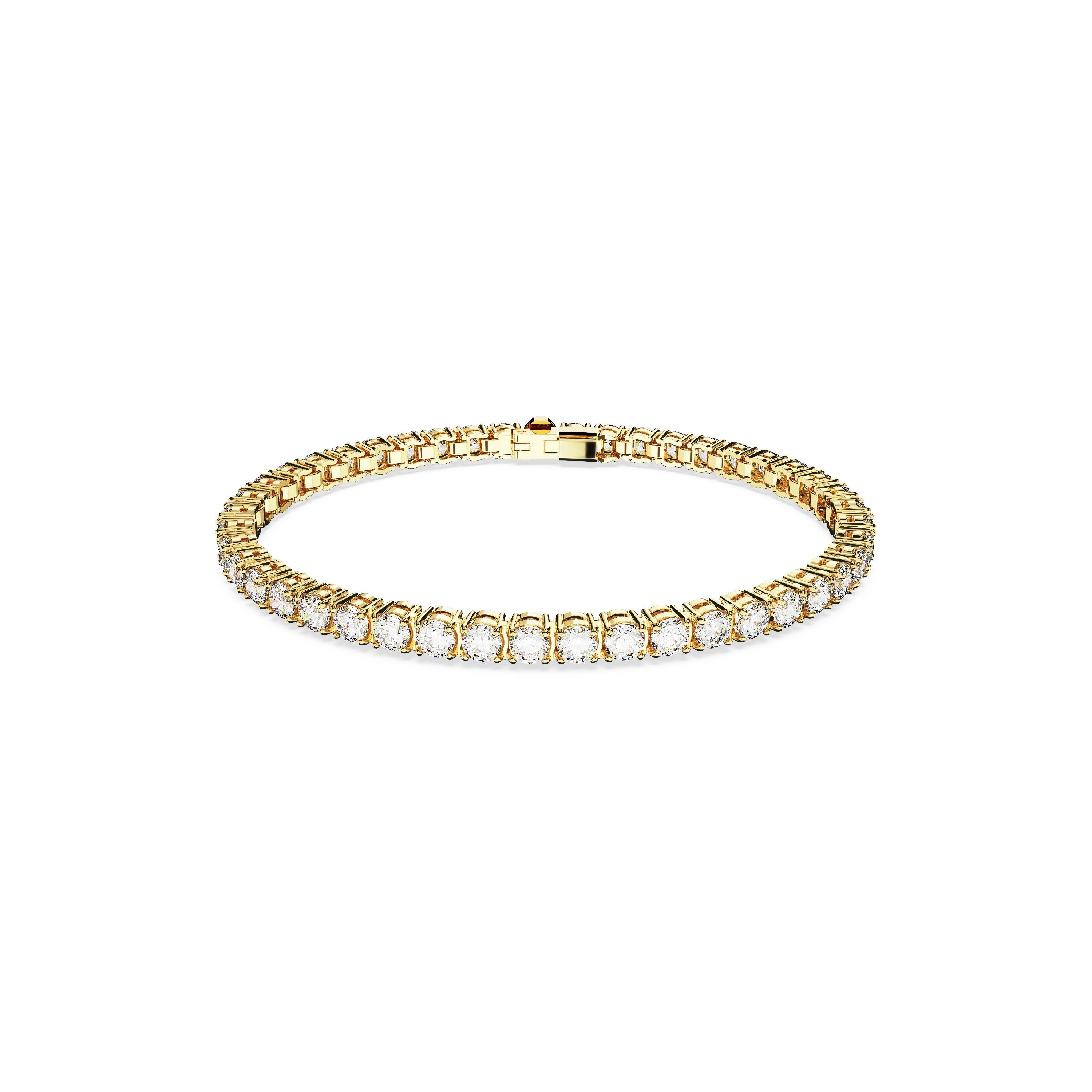 Swarovski Matrix Tennis Gold Tone White Bracelet