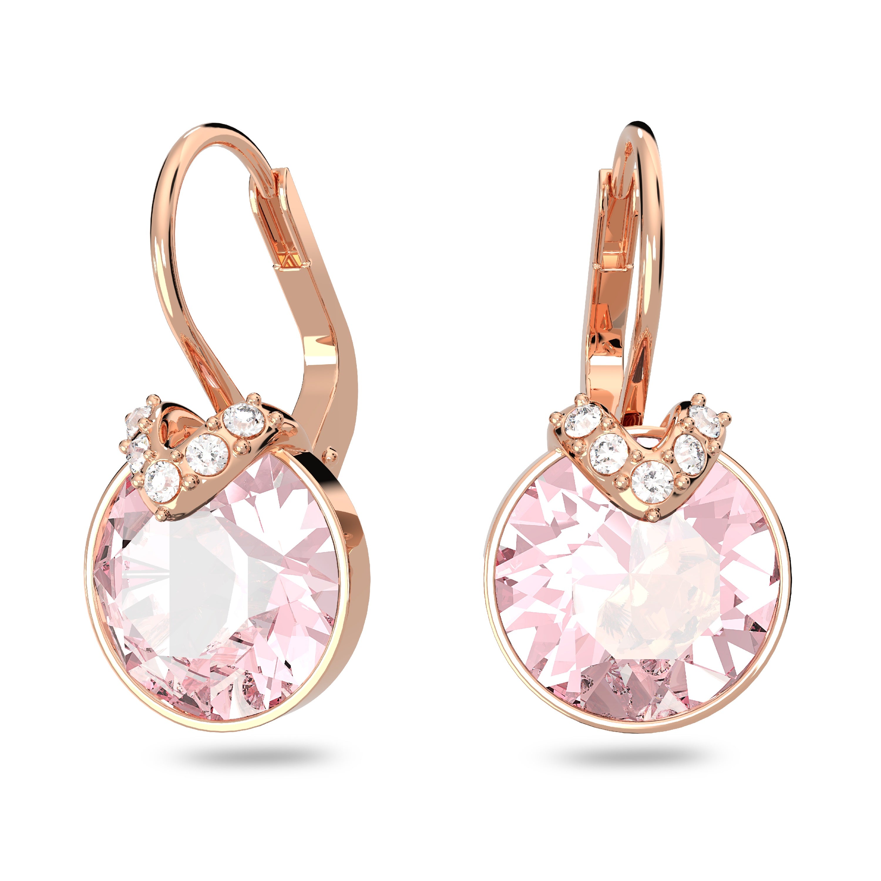 Swarovski Bella Rose Tone Pink V Earrings