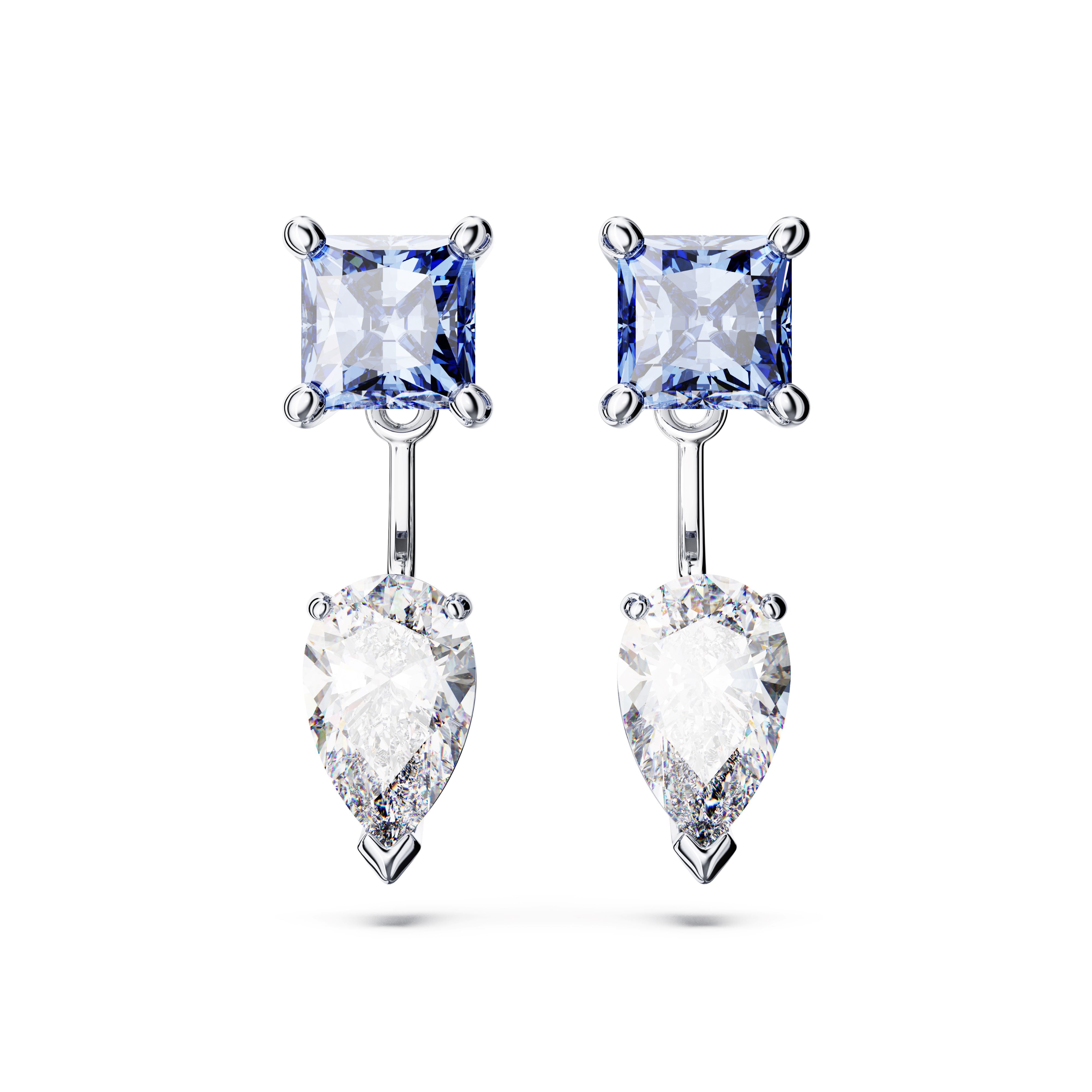 Swarovski Mesmera Rhodium Blue Detatachable Earring Jackets