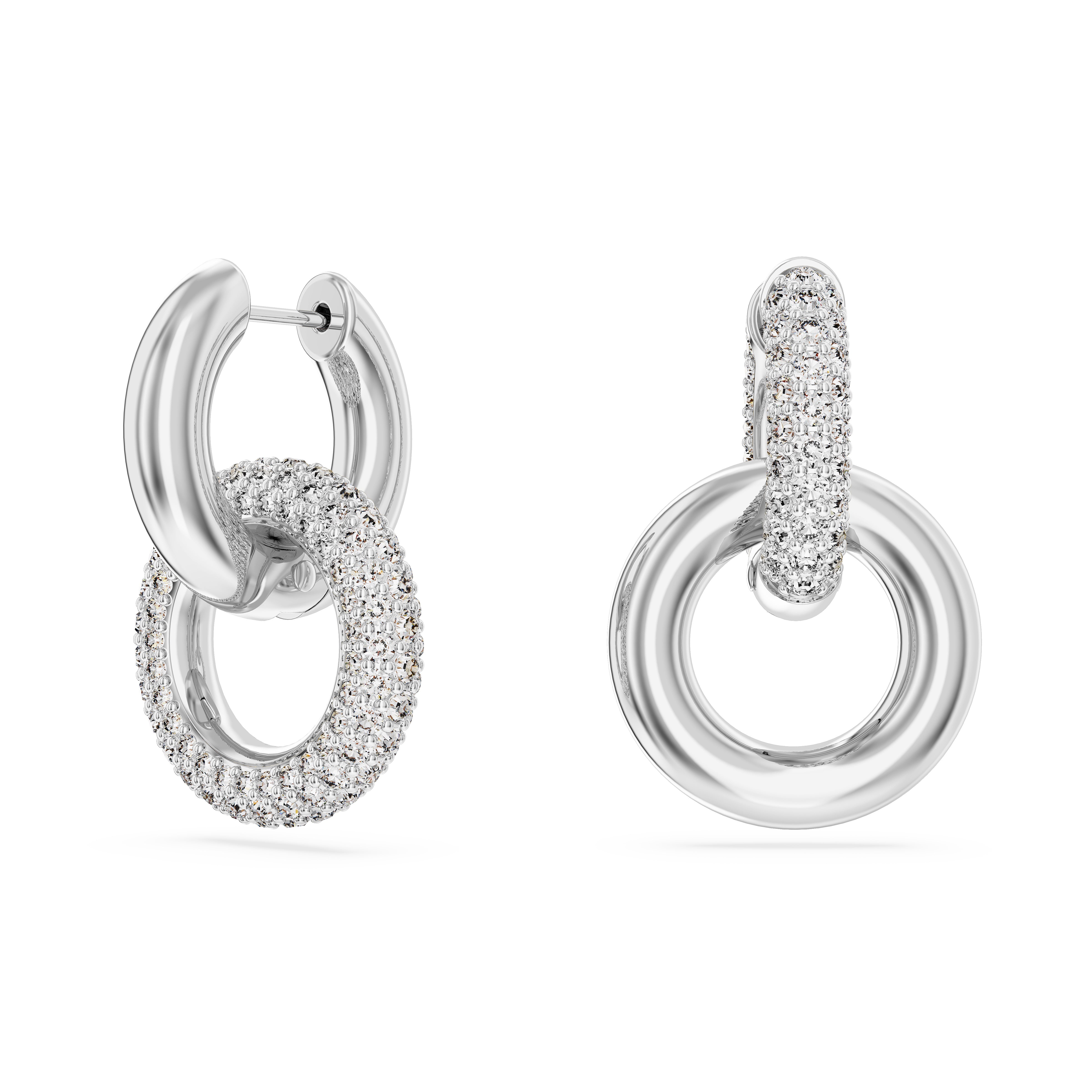 Swarovski Dextera Rhodium Interlocking Hoop Earrings