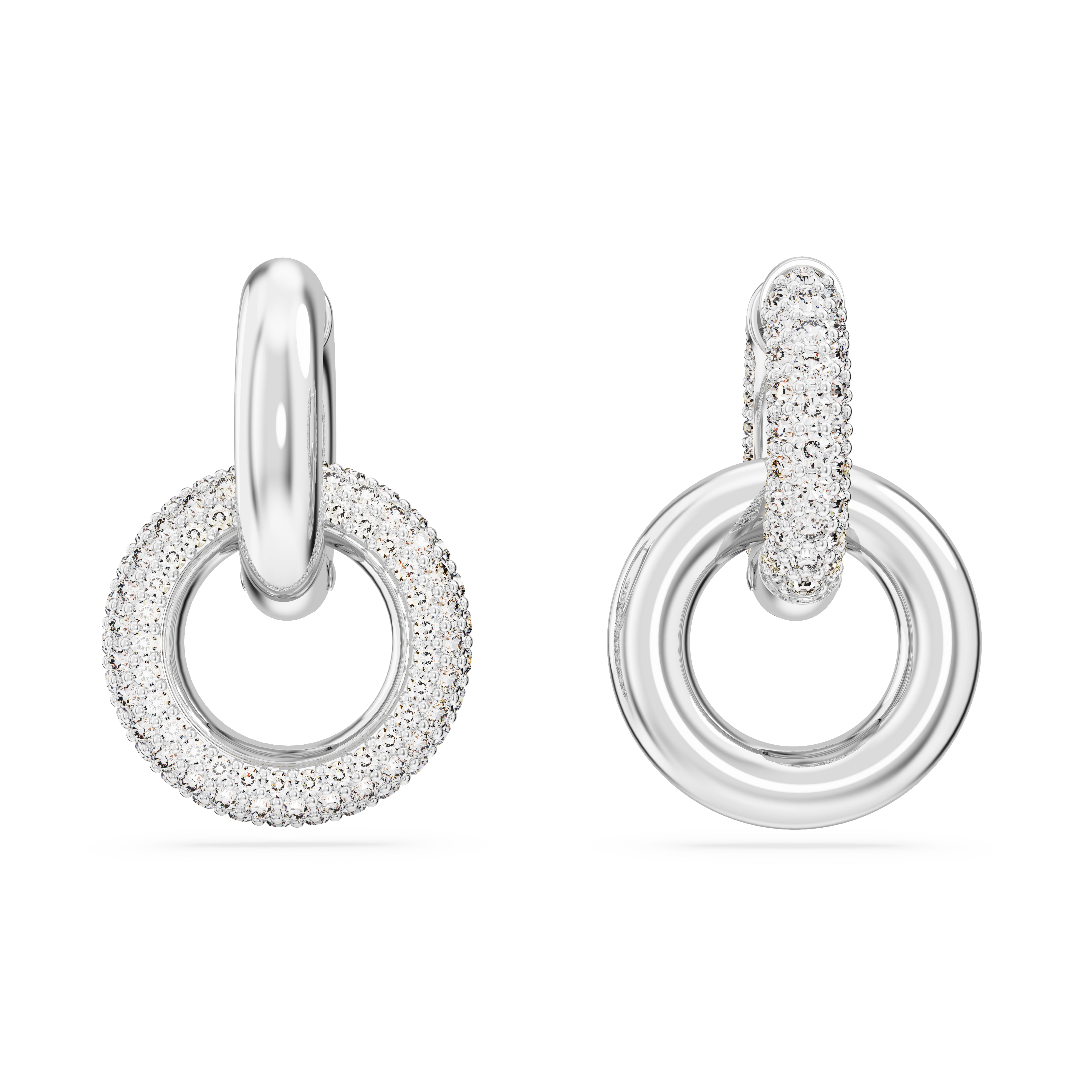 Swarovski Dextera Rhodium Interlocking Hoop Earrings