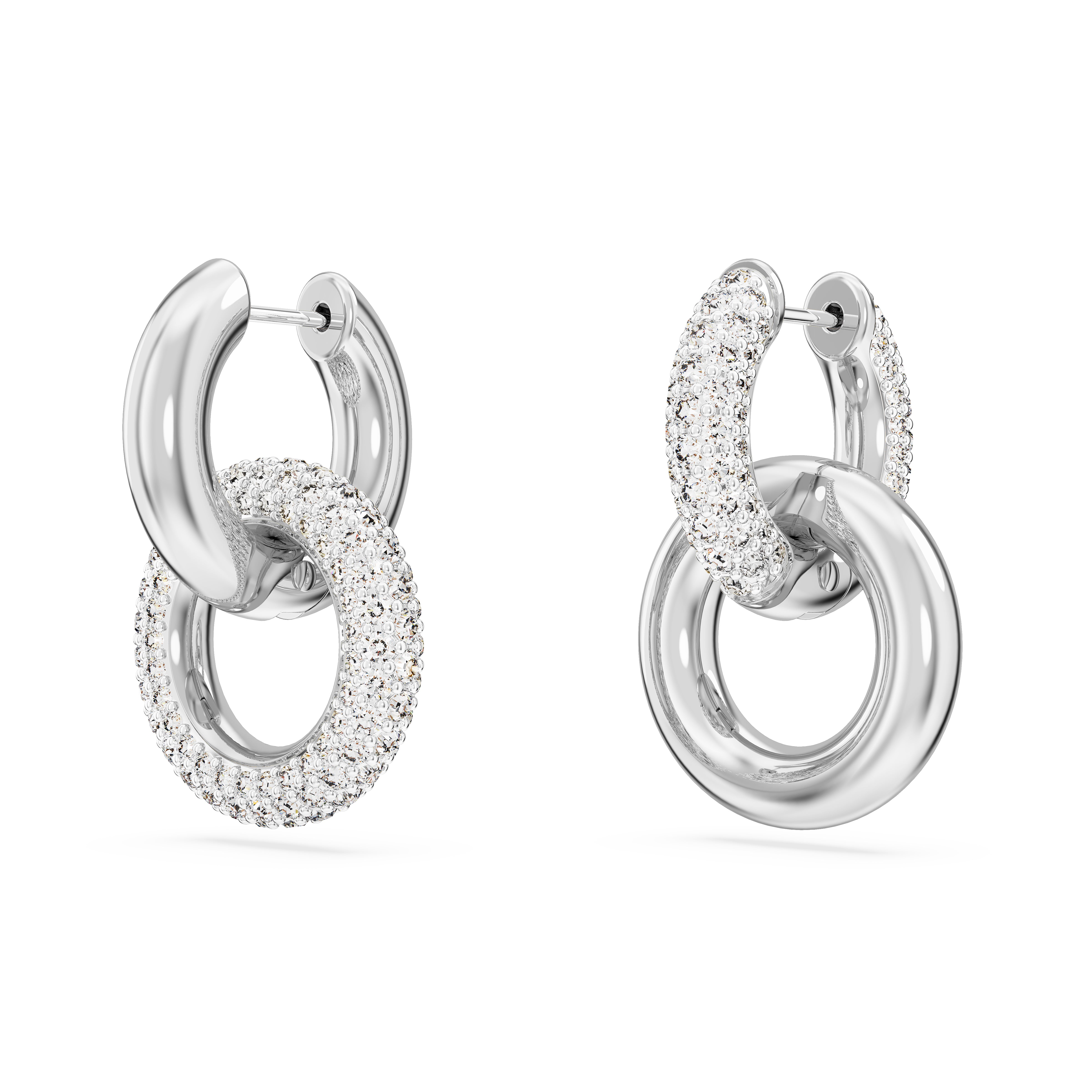 Swarovski Dextera Rhodium Interlocking Hoop Earrings