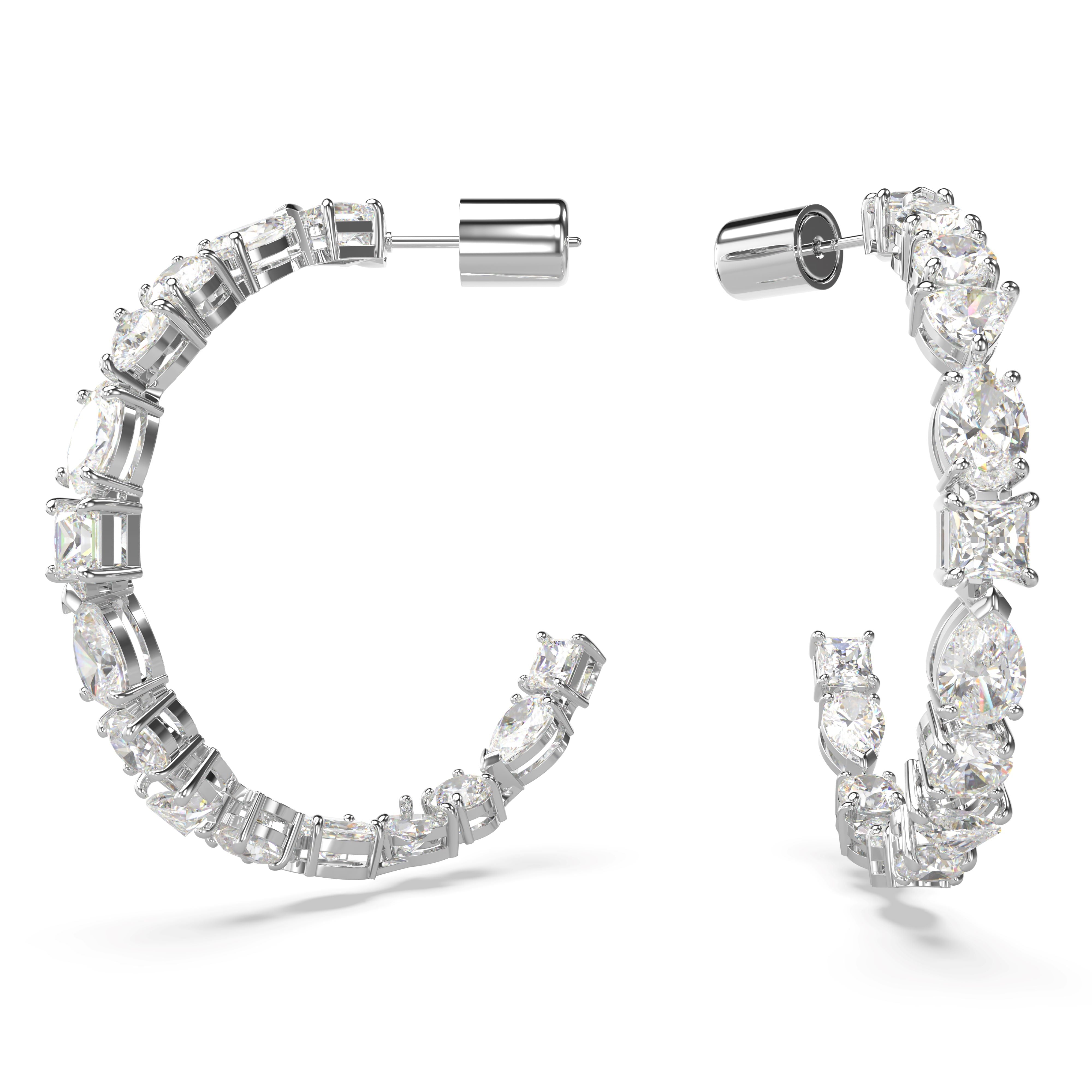 Swarovski Mesmera Rhodium Mixed Cuts Hoop Earrings