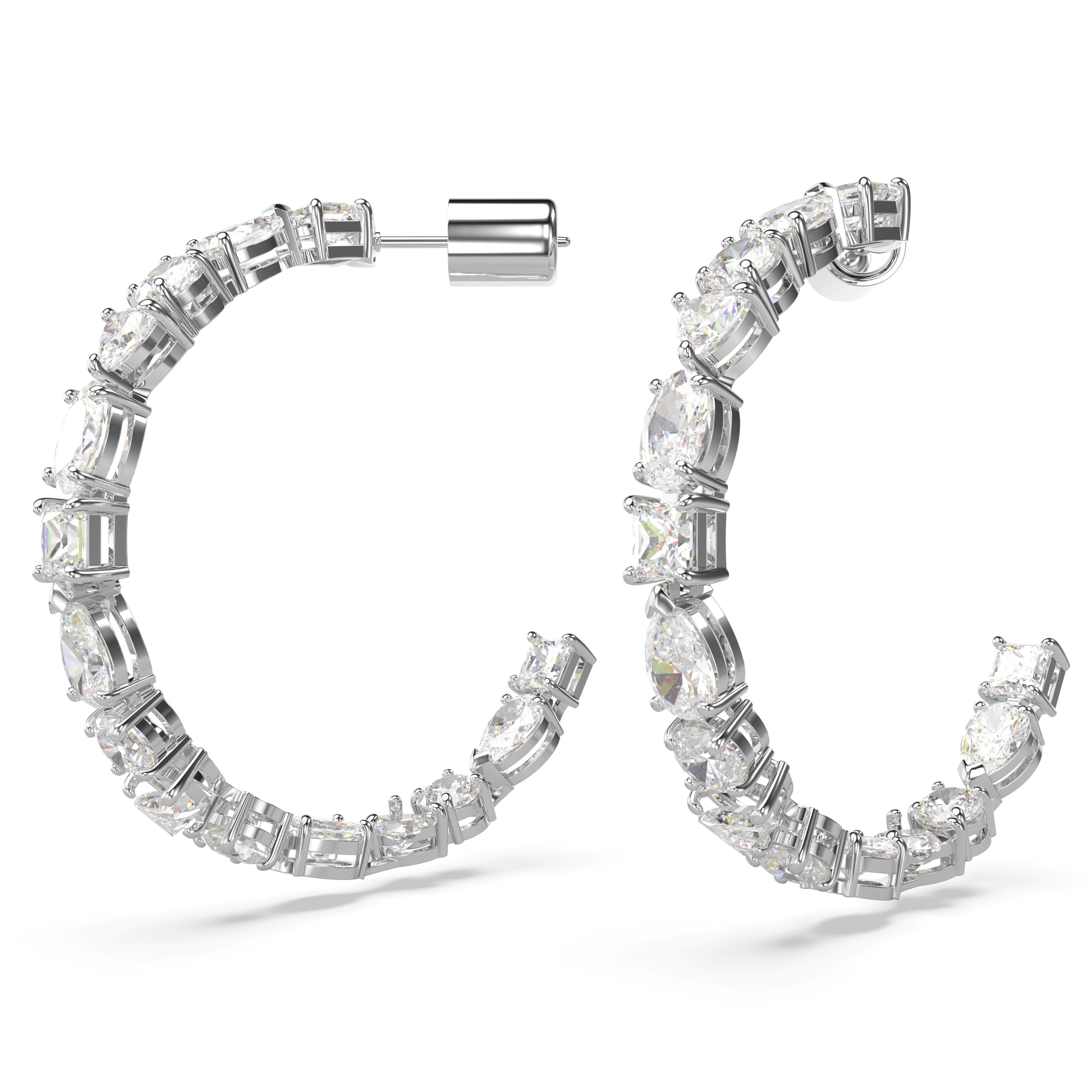 Swarovski Mesmera Rhodium Mixed Cuts Hoop Earrings