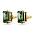 Swarovski Matrix Gold Tone Green Rectangular Earrings