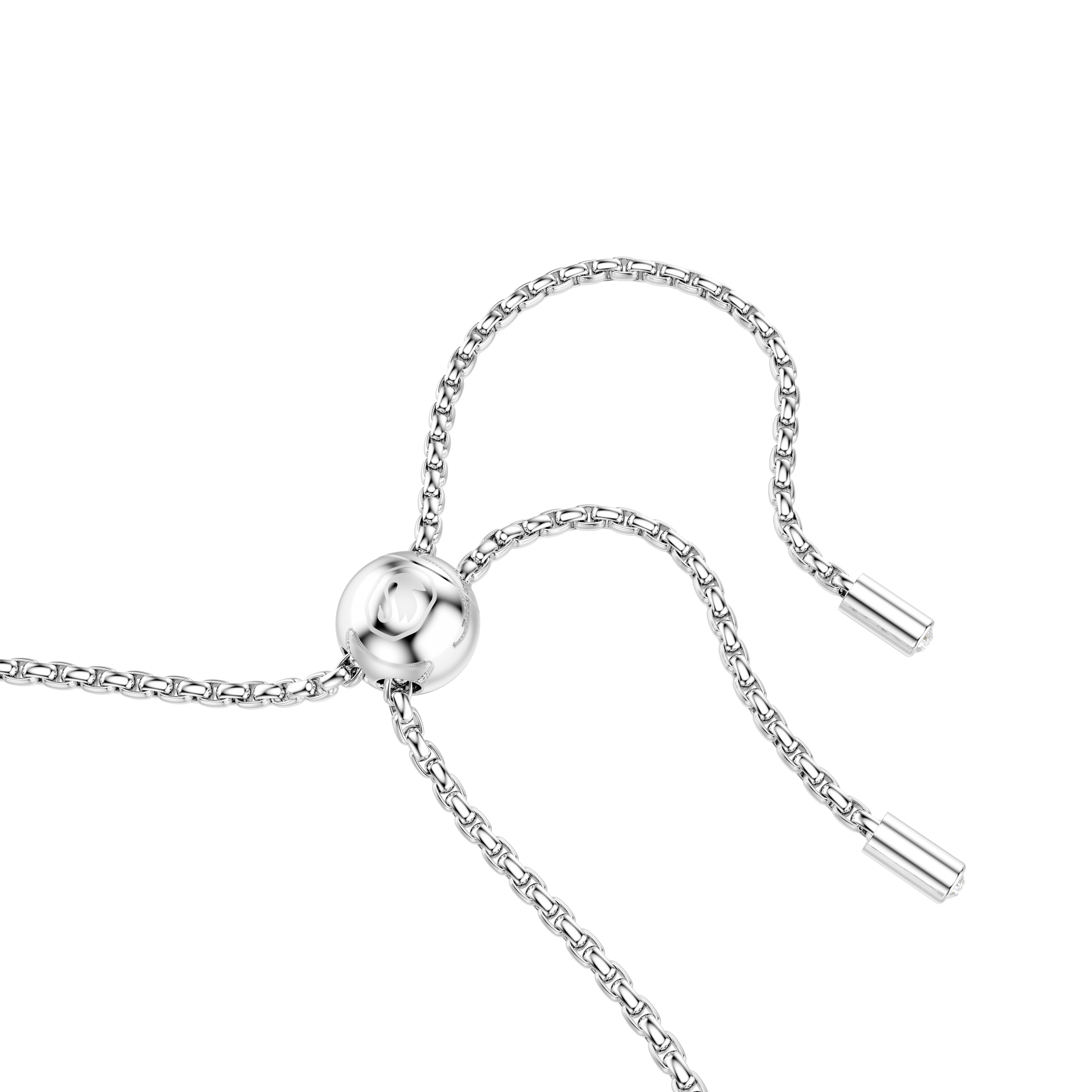 Swarovski Rhodium White Tennis Two Strand Slider Bracelet