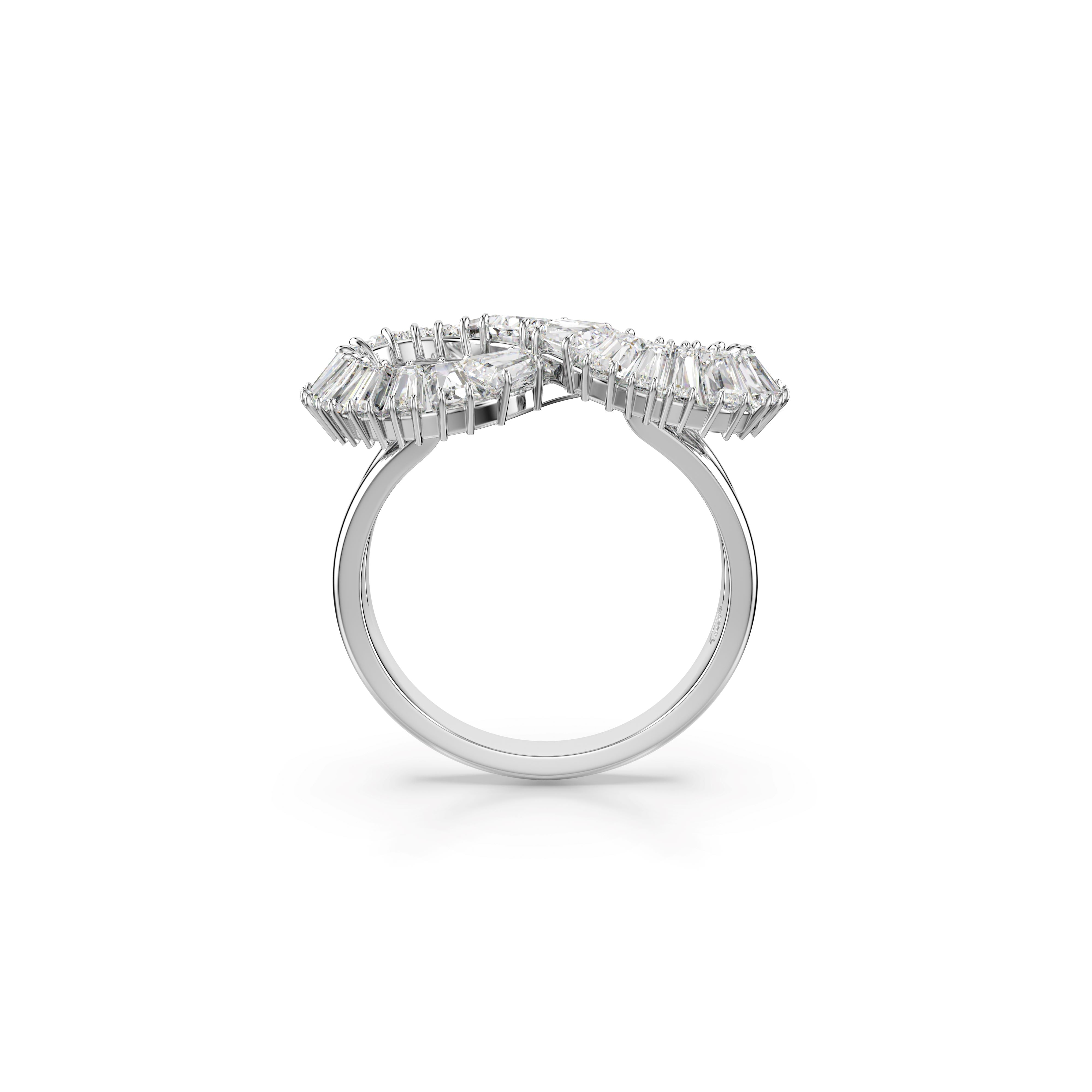 Swarovski Rhodium Hyperbola Cocktail Ring – Tylers Department Store