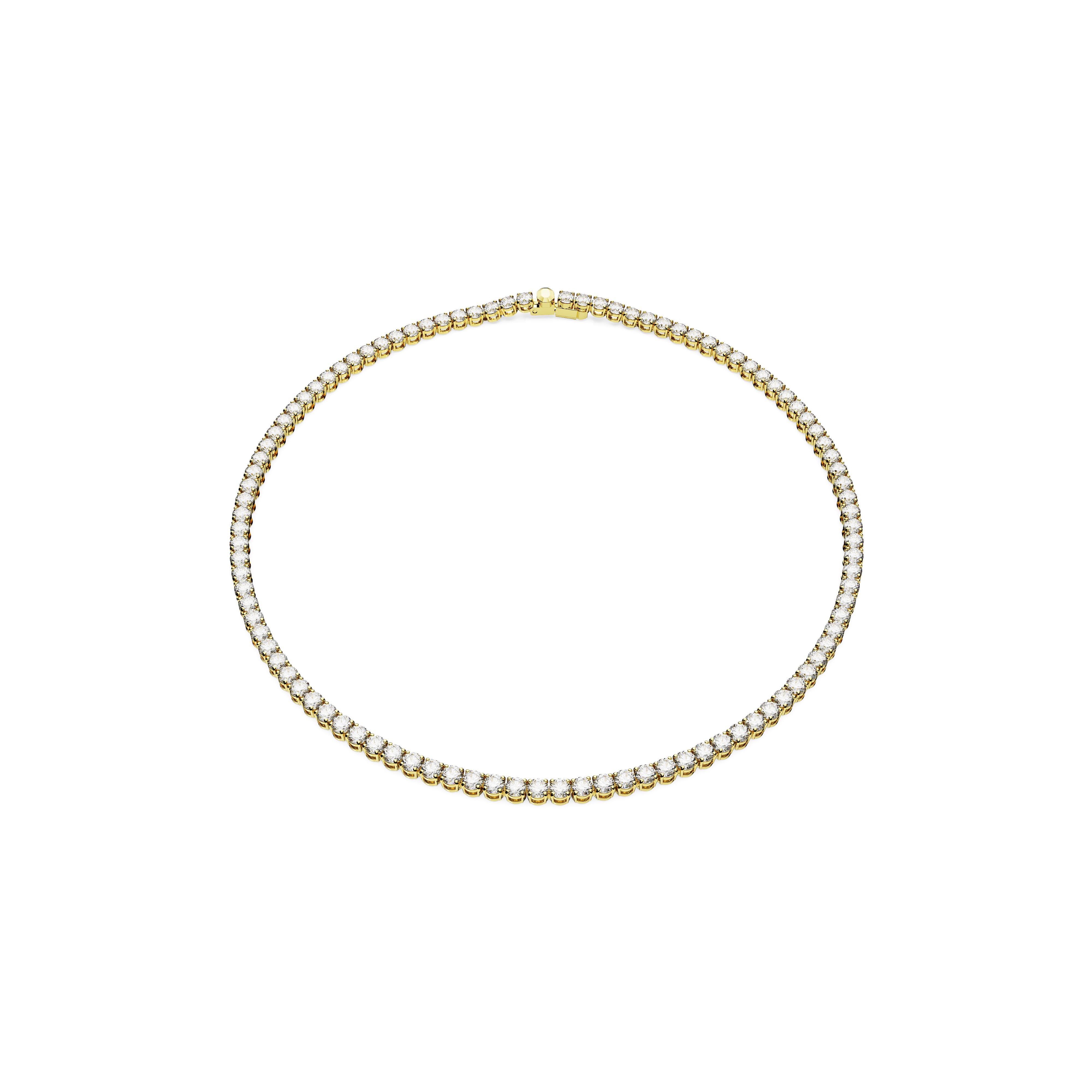 Swarovski Matrix Tennis Round Gold Tone Necklace