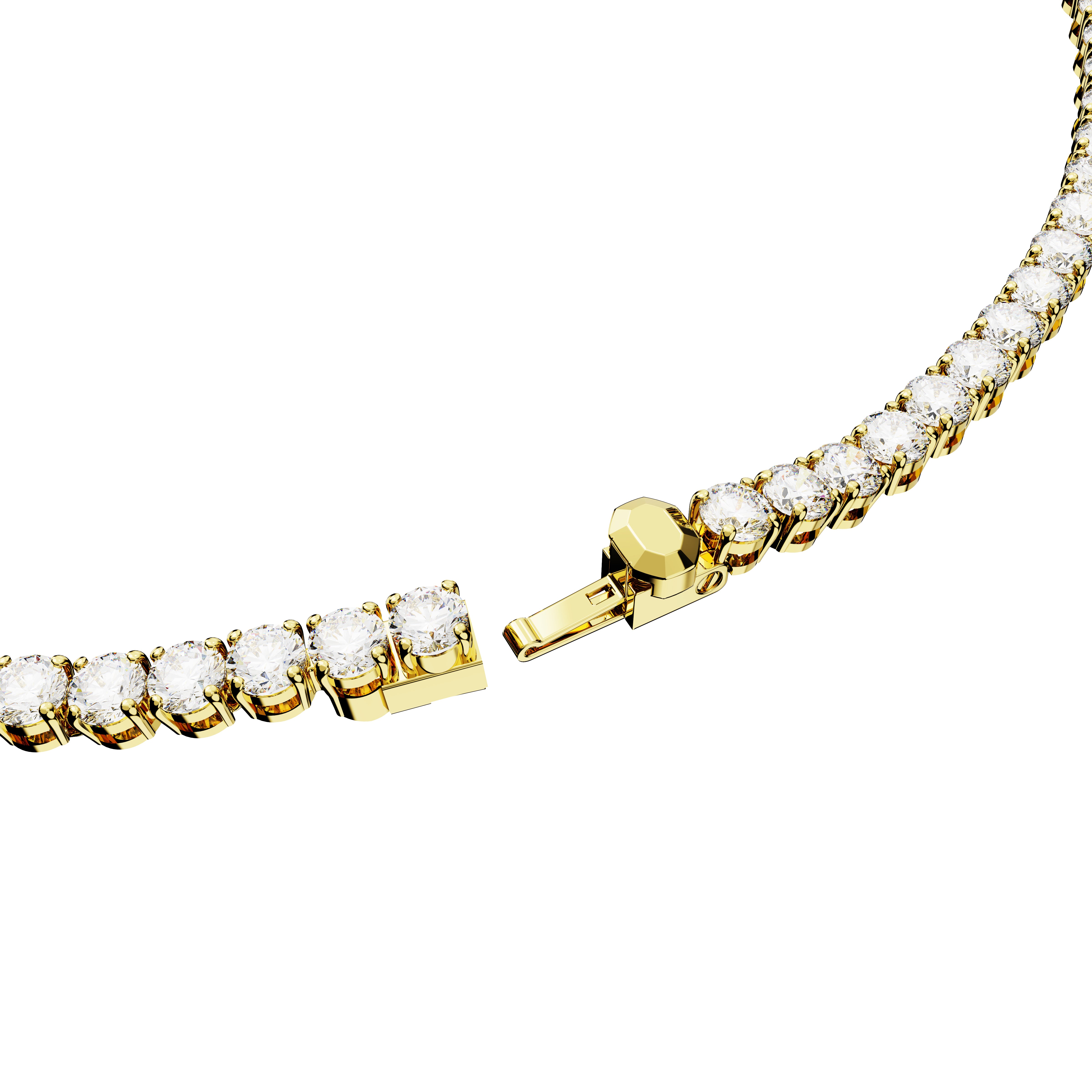 Swarovski Matrix Tennis Round Gold Tone Necklace