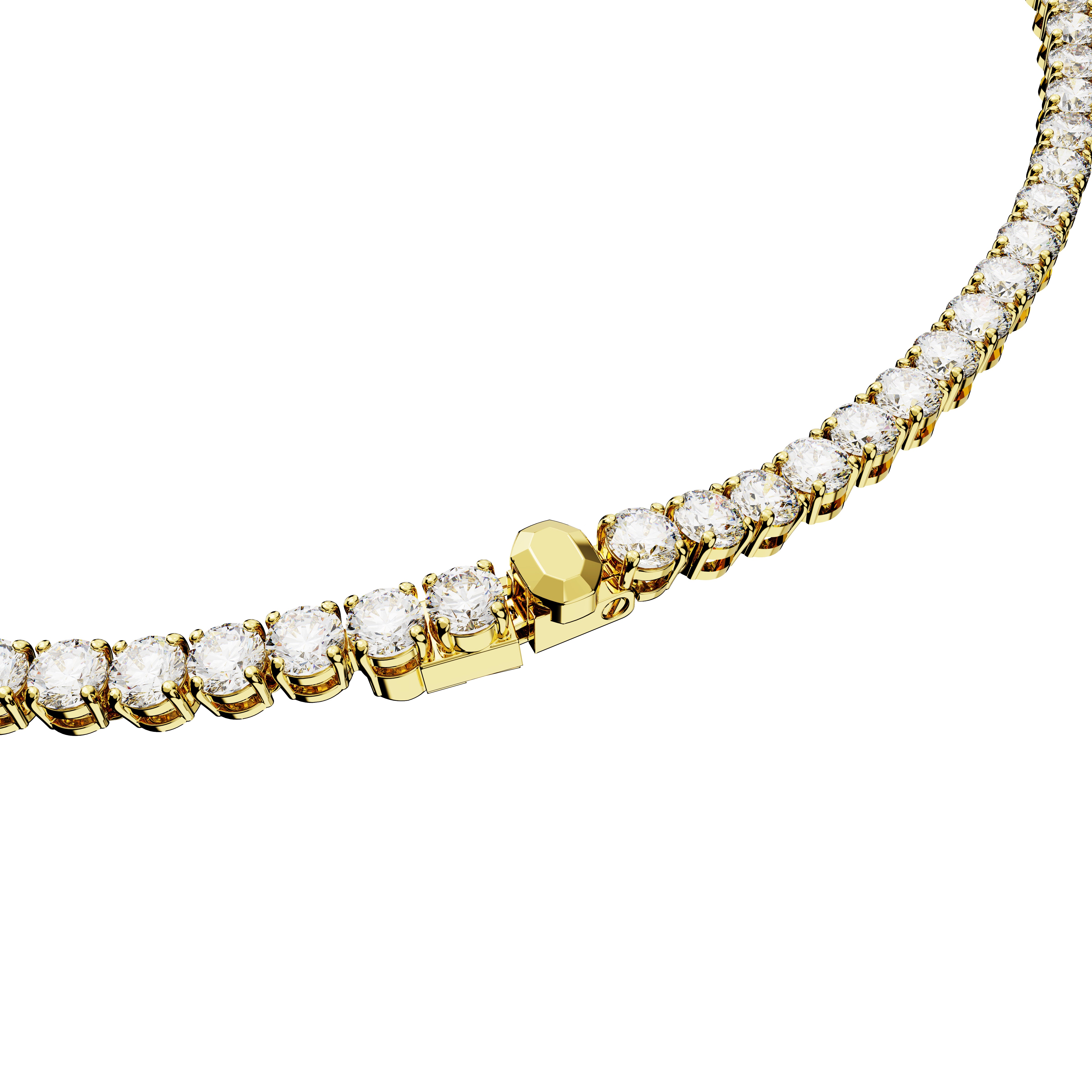 Swarovski Matrix Tennis Round Gold Tone Necklace