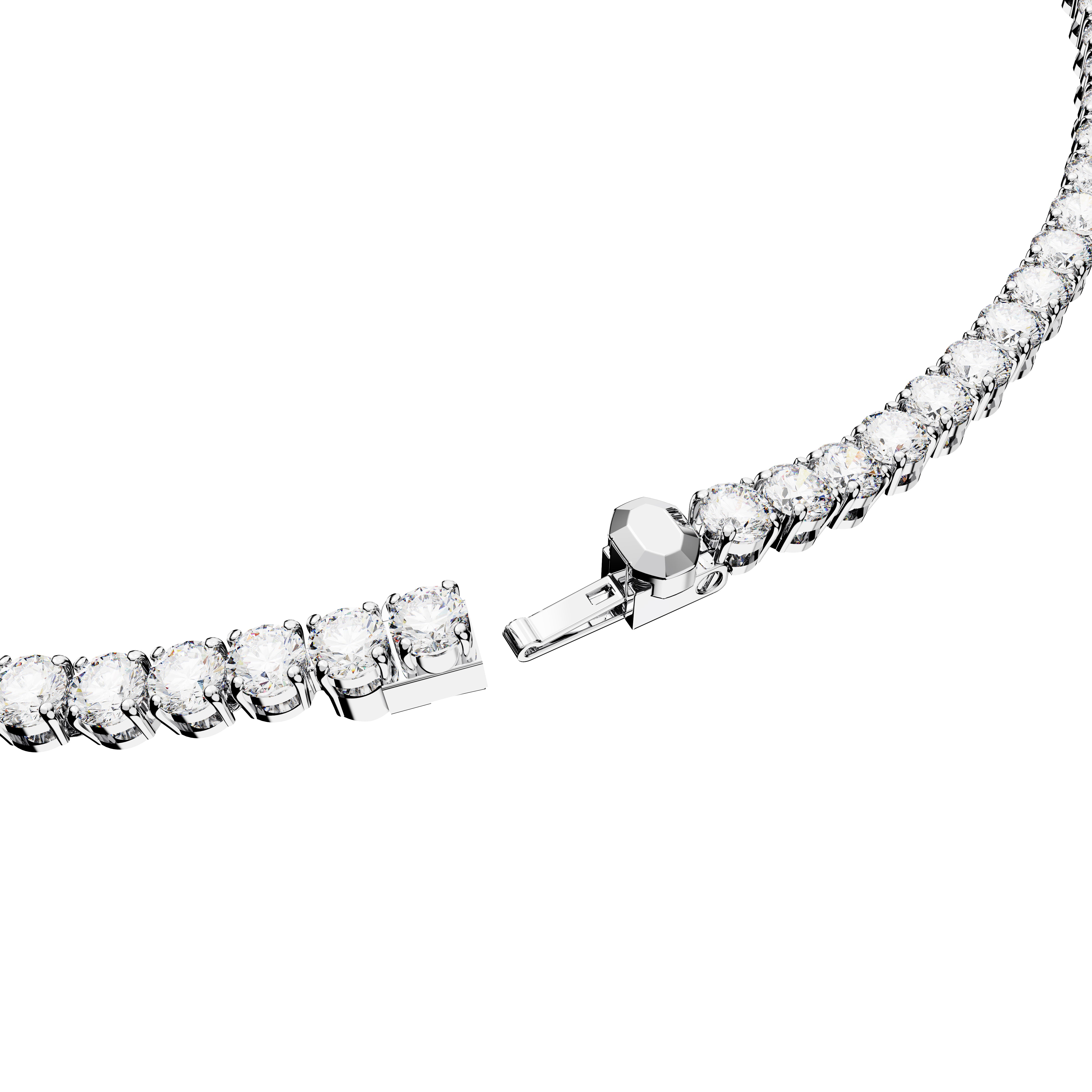 Swarovski Matrix Tennis Round Rhodium Necklace