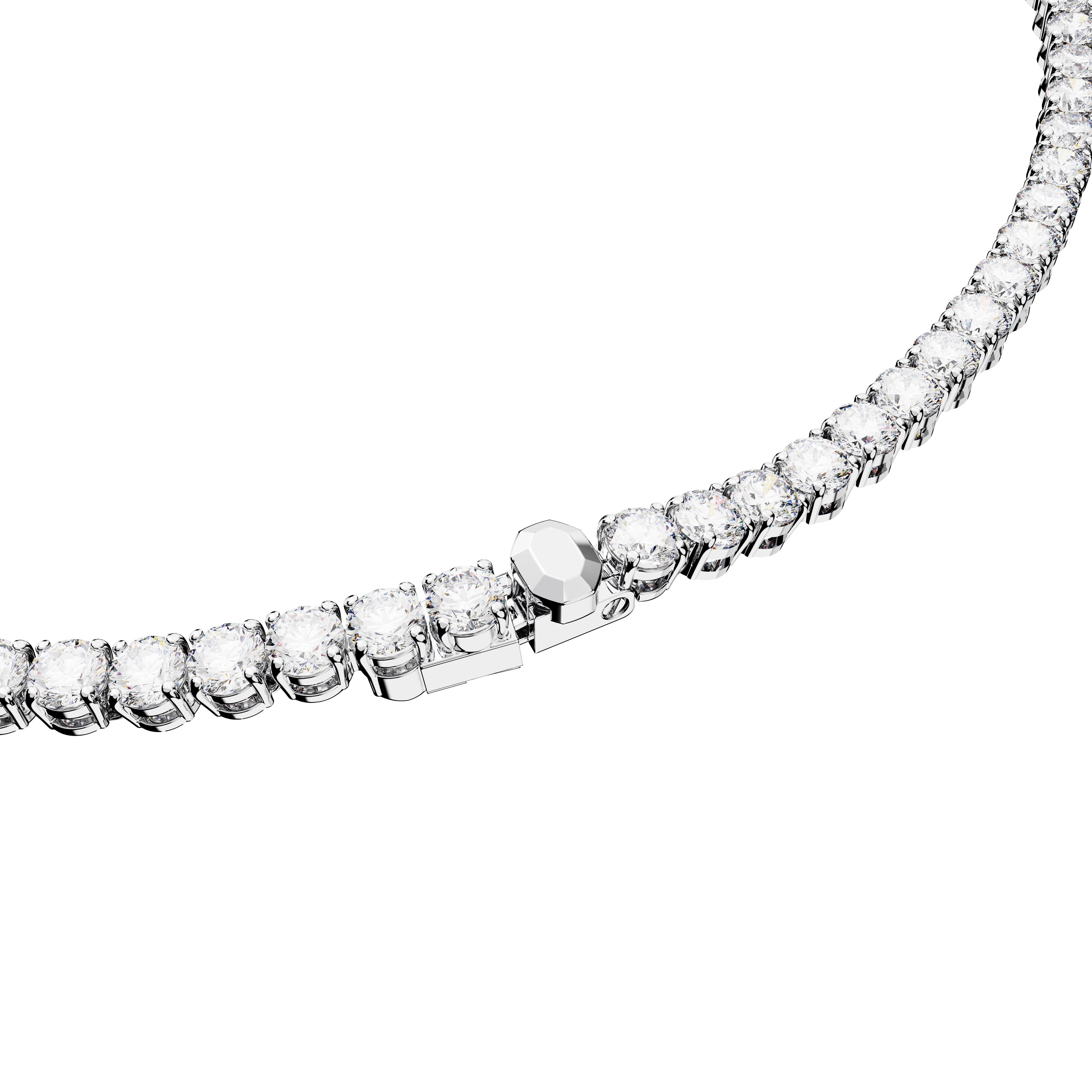 Swarovski Matrix Tennis Round Rhodium Necklace