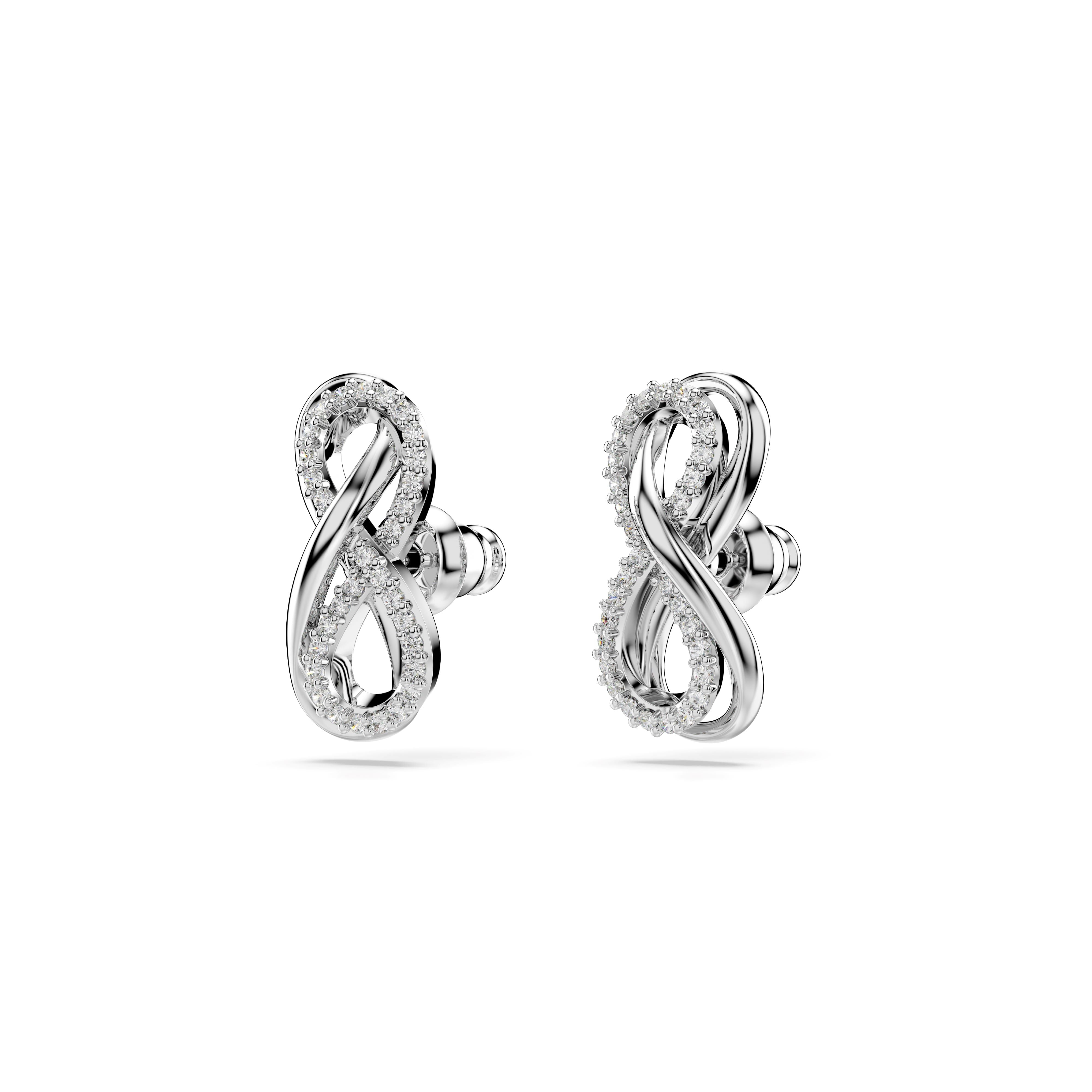 Swarovski Rhodium Hyperbola Infinity Earrings