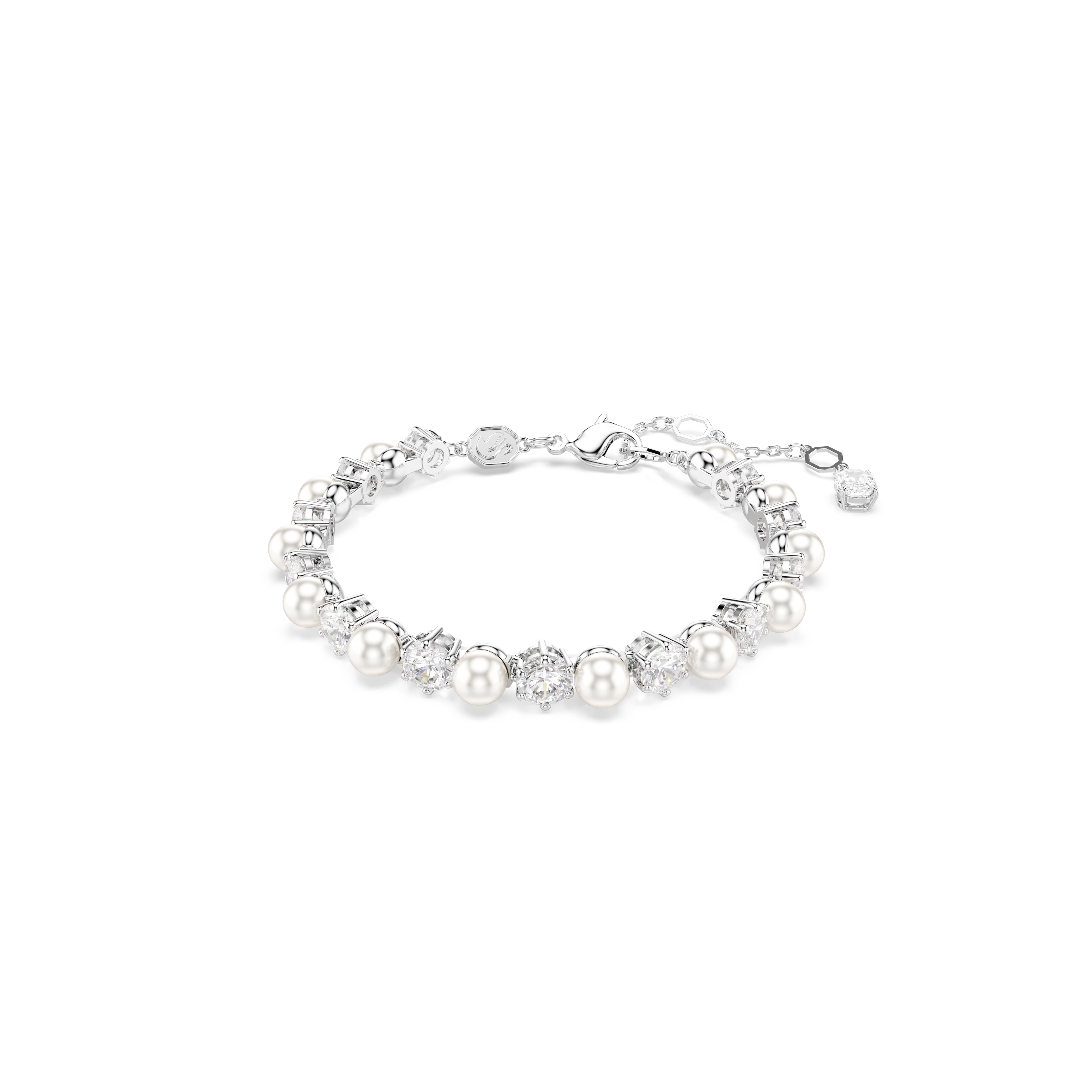 Swarovski Rhodium White Pearl Matrix Tennis Bracelet