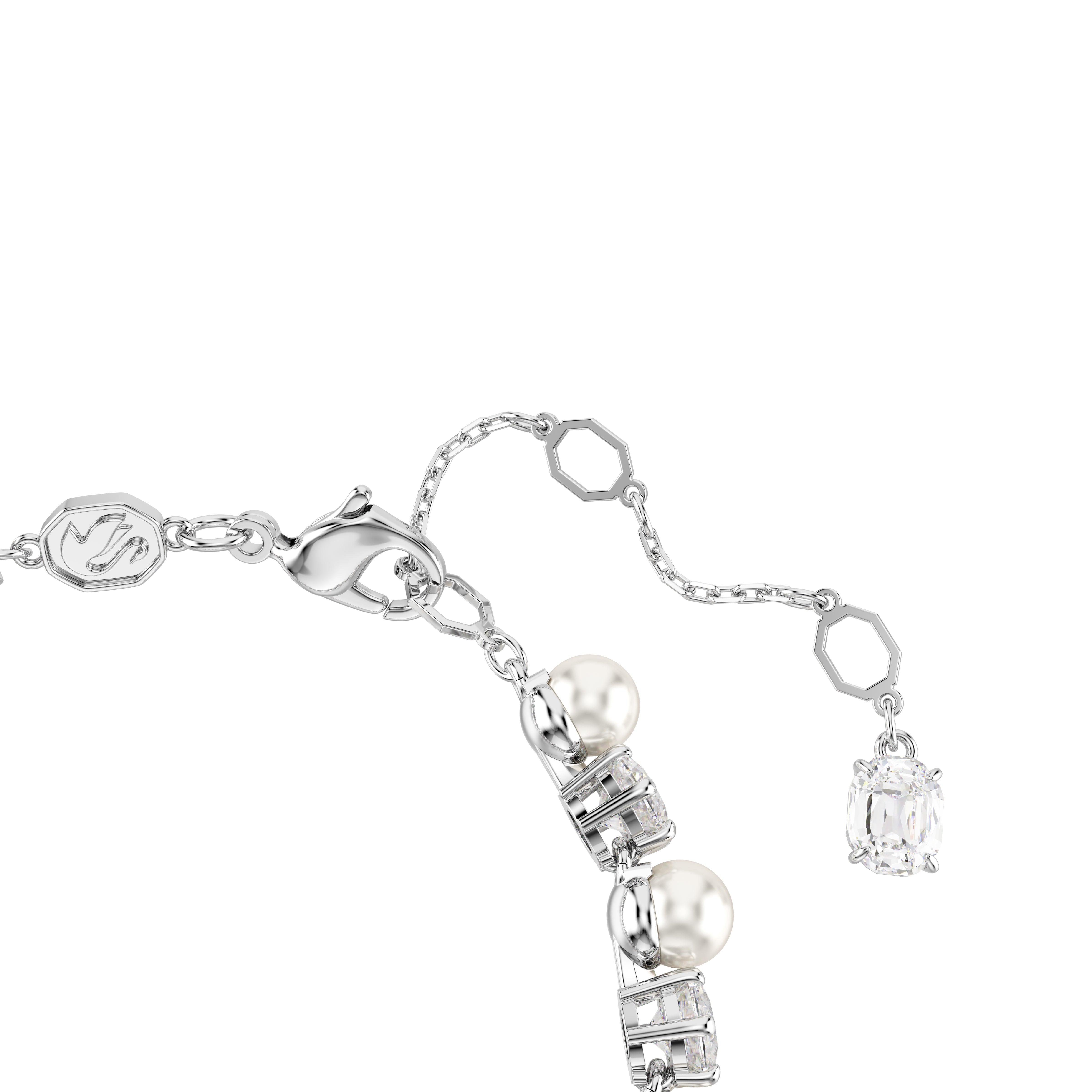 Swarovski Rhodium White Pearl Matrix Tennis Bracelet