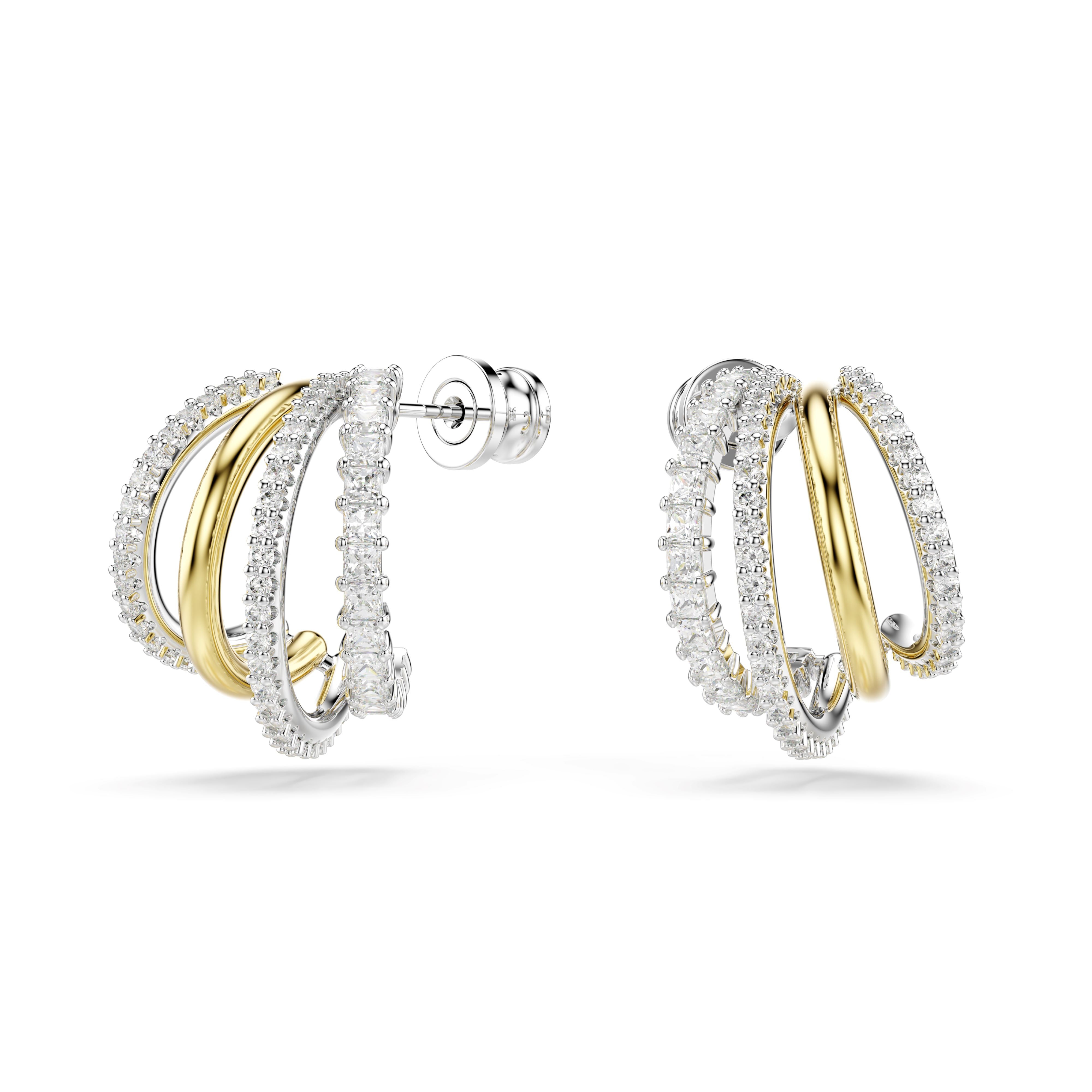 Swarovski Mixed Metal Hyperbola Mini Hoop Earrings