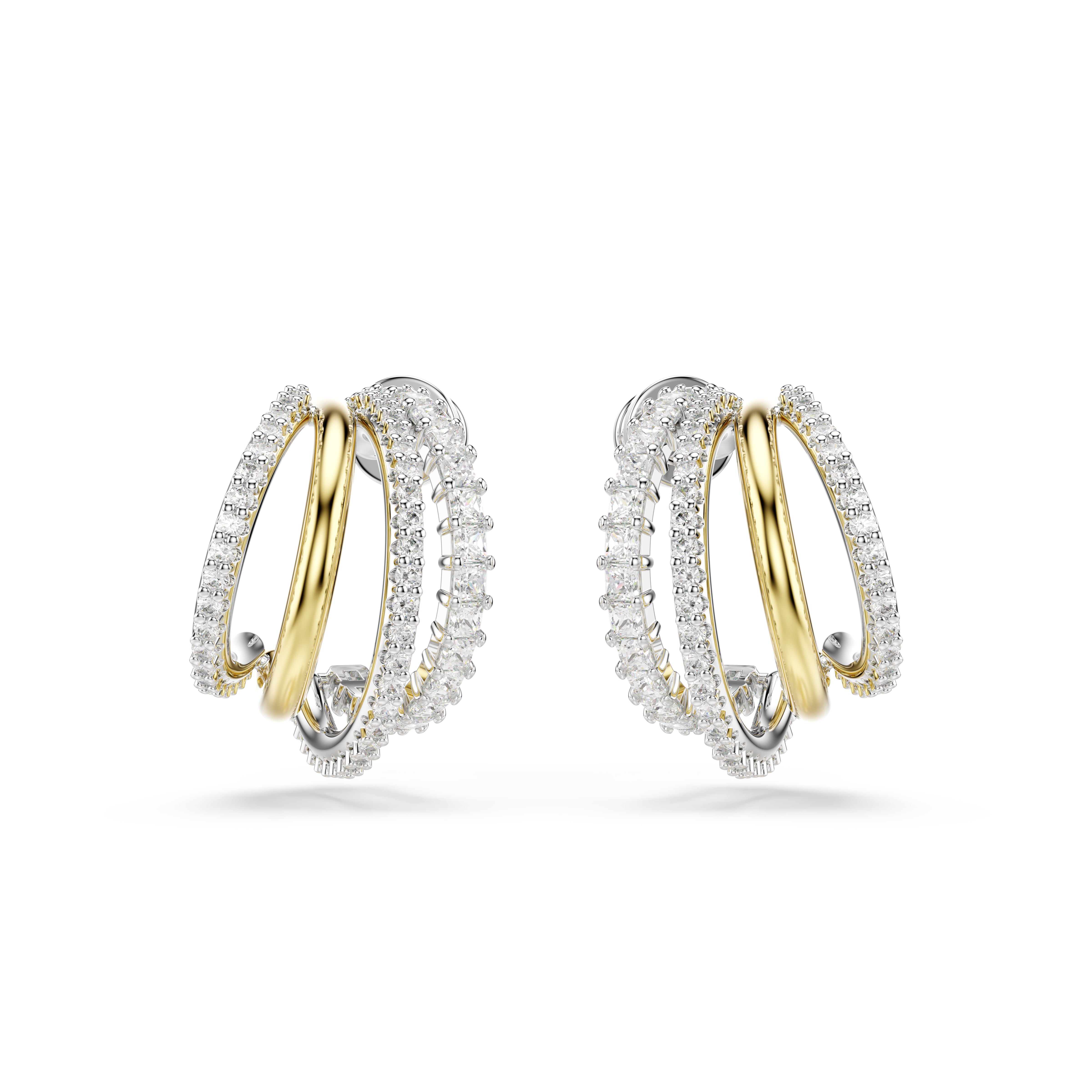 Swarovski Mixed Metal Hyperbola Mini Hoop Earrings