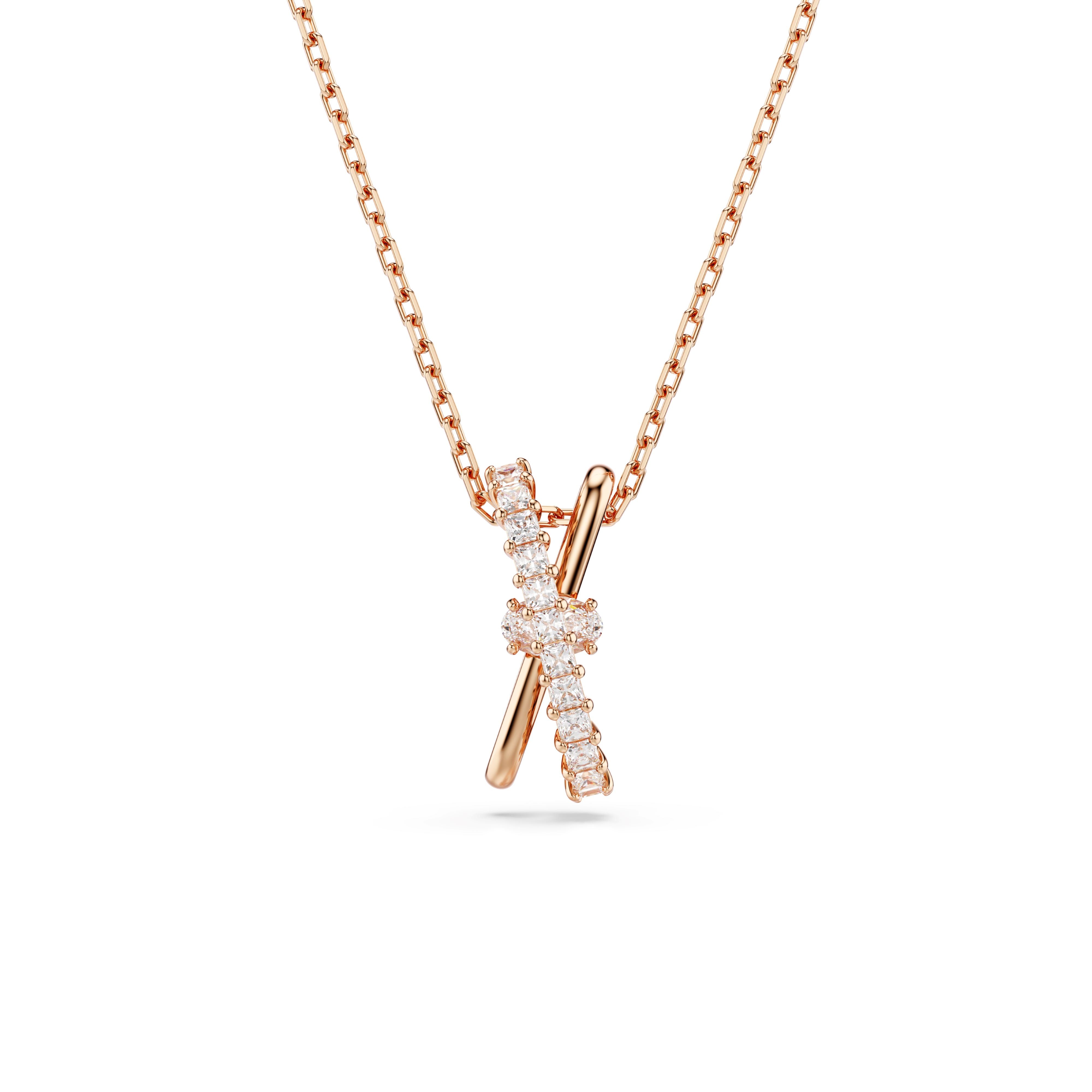 Swarovski Rose Gold Tone Hyperbola Twist Necklace