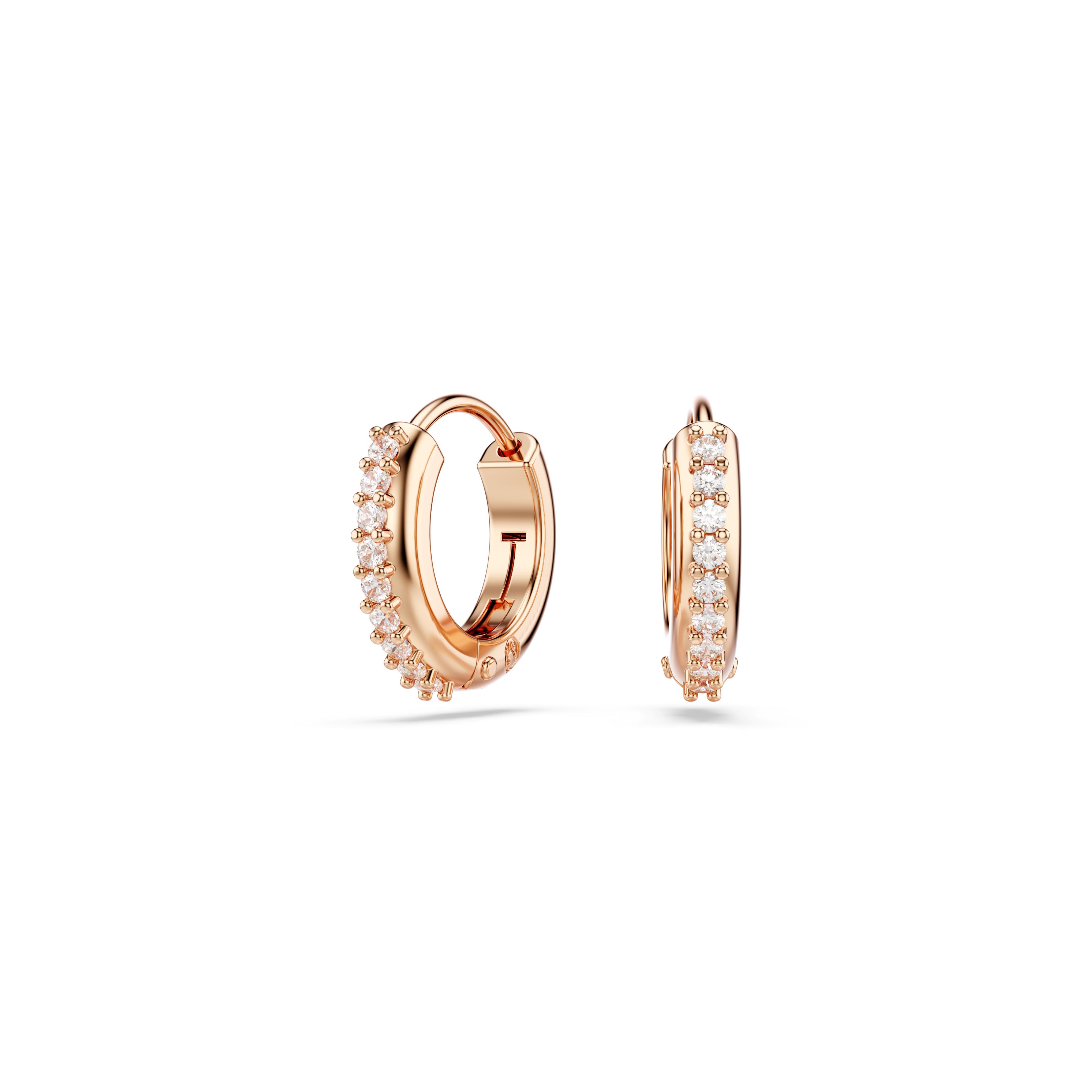 Swarovski Rose Gold Tone Matrix Hoop Earrings