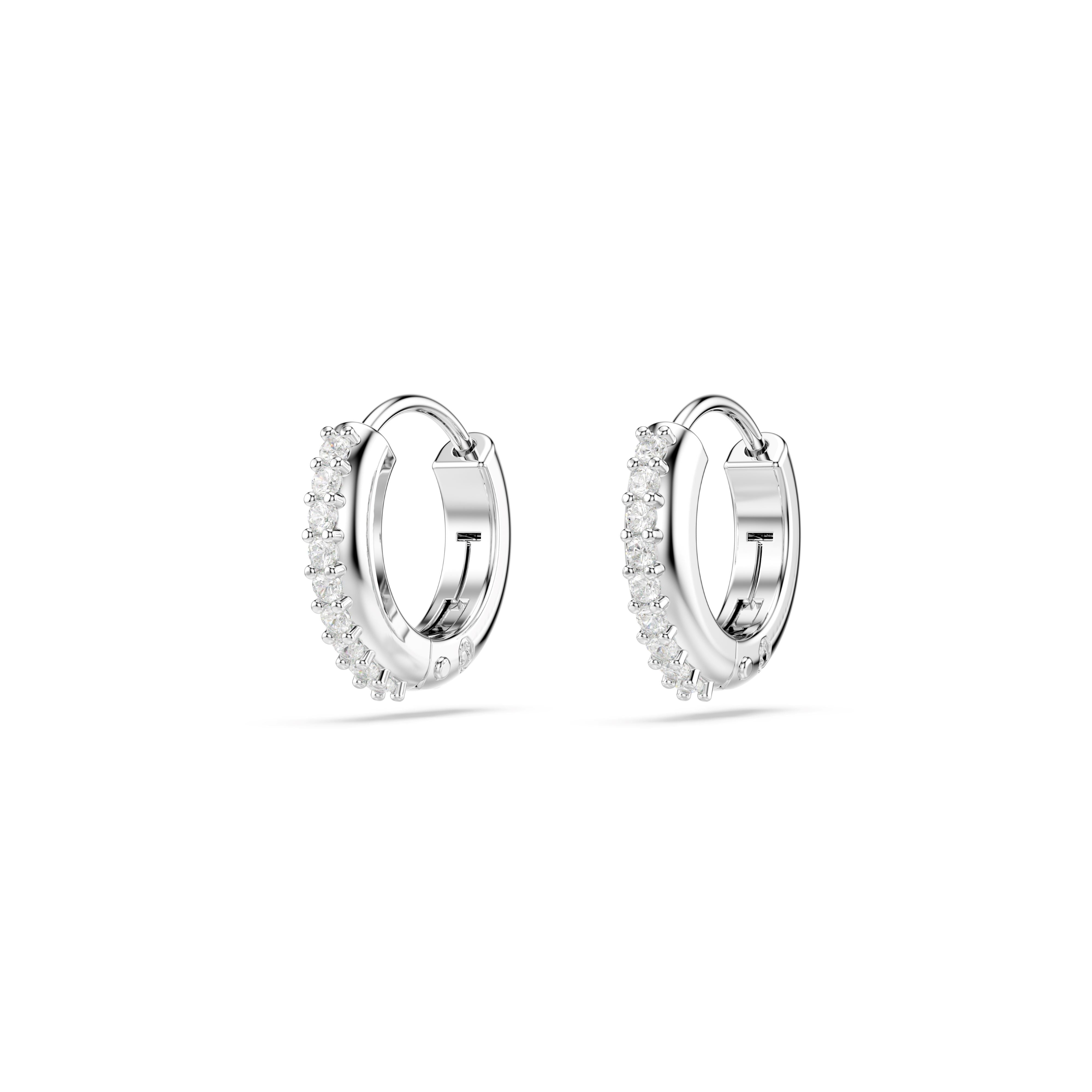 Swarovski Rhodium Matrix Hoop Earrings
