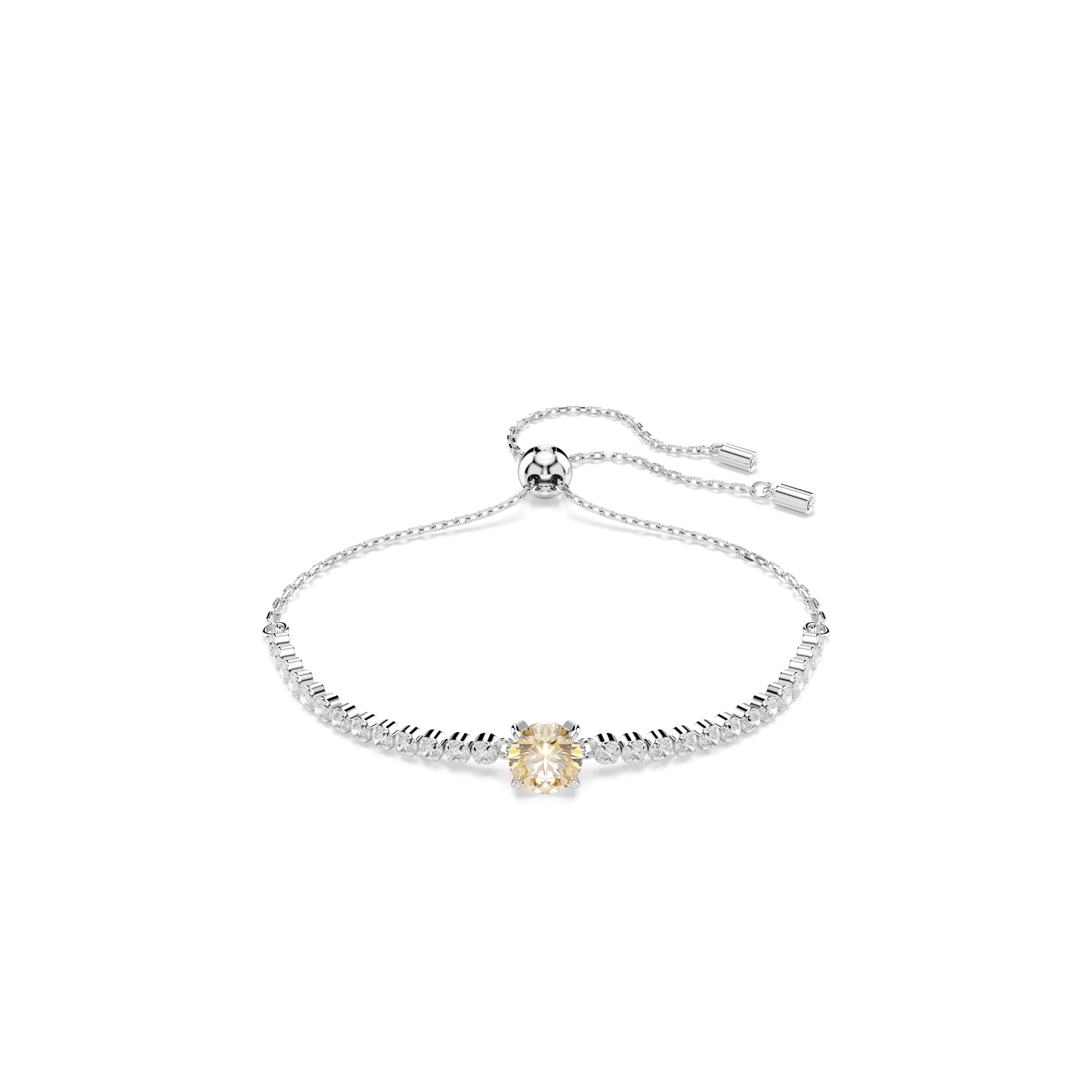 Swarovski Rhodium Matrix Tennis Champagne Bracelet