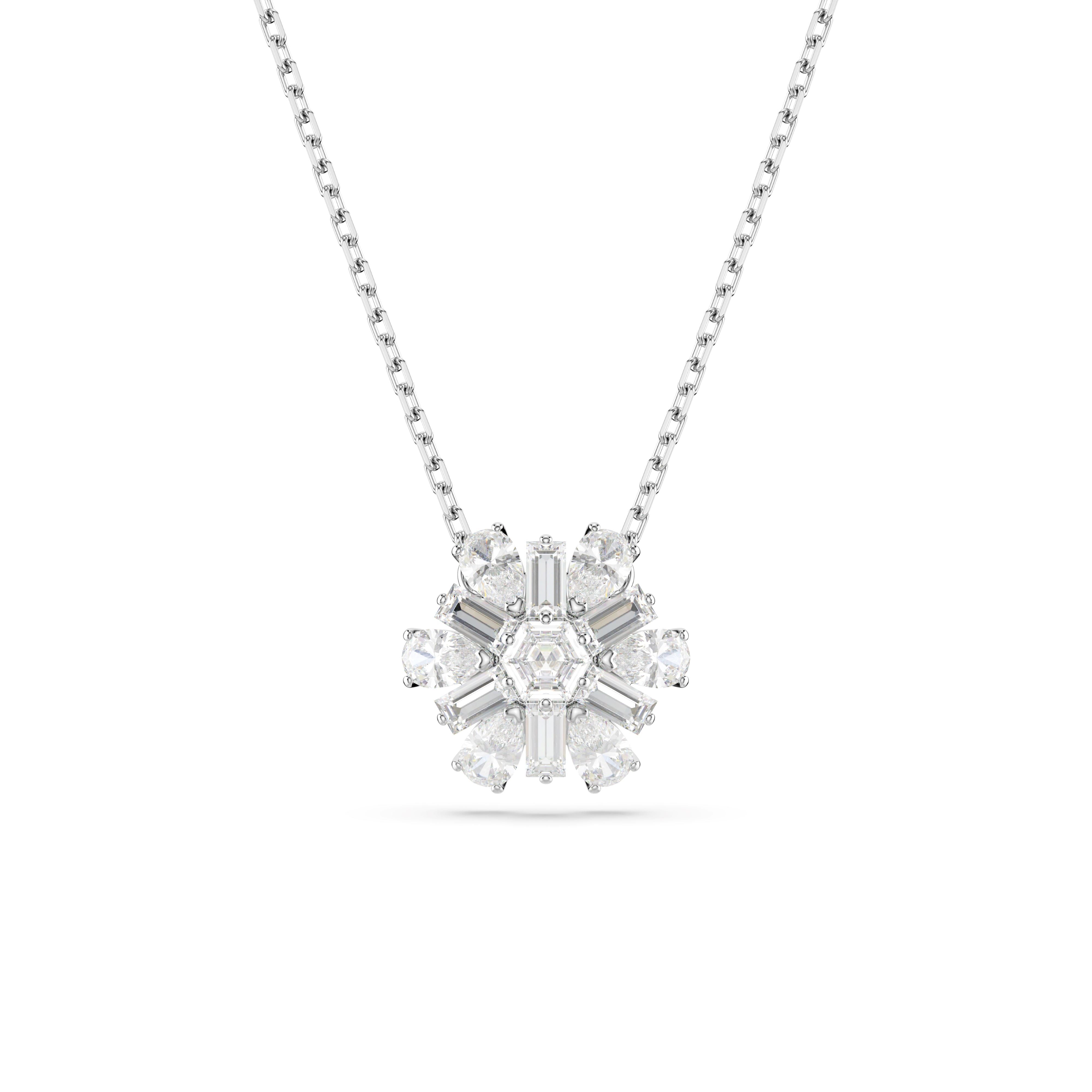 Swarovski Rhodium Idyllia Snowflake Necklace