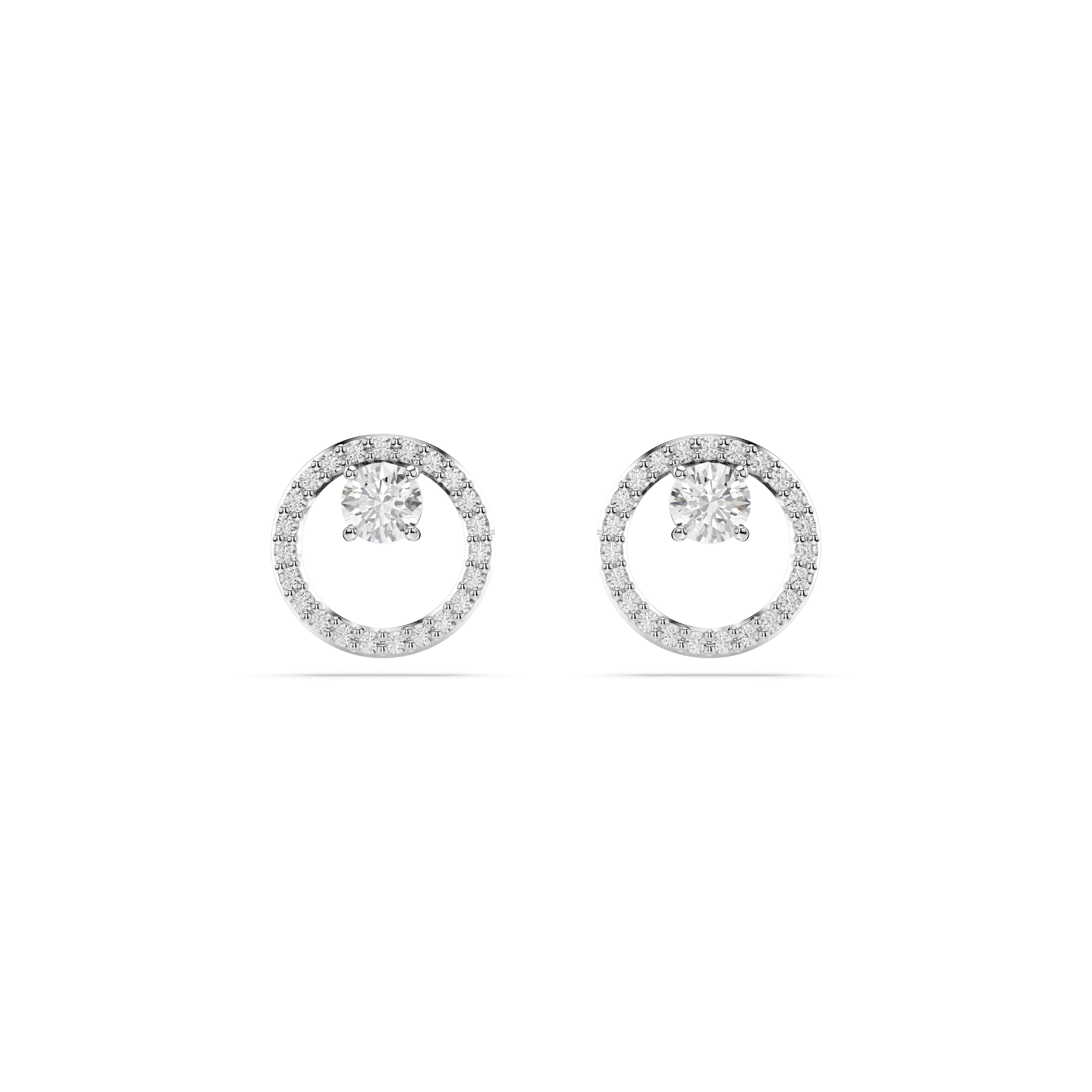 Swarovski Rhodium Constella Circle Earrings